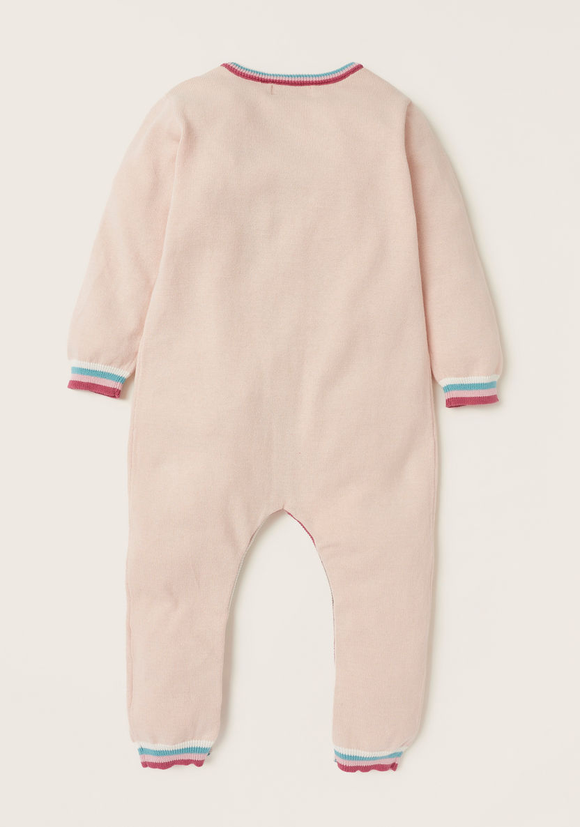 Juniors Unicorn Applique Detailed Romper with Long Sleeves and Button Closure-Rompers%2C Dungarees and Jumpsuits-image-3