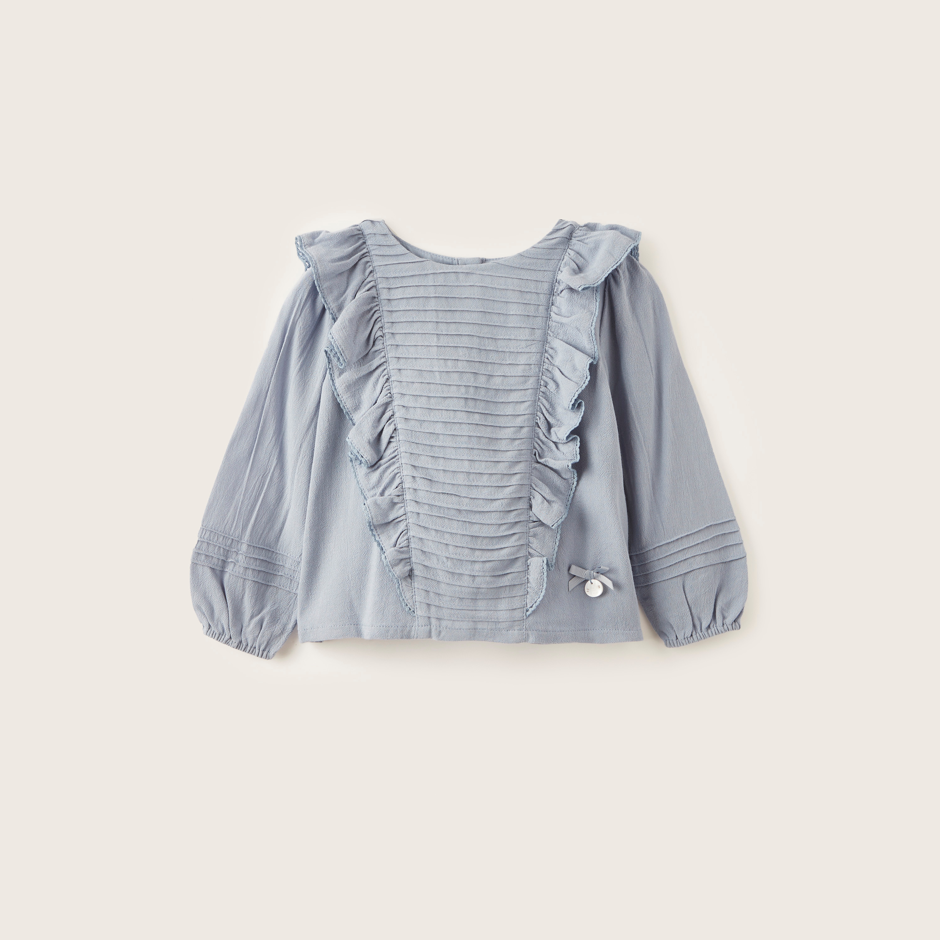 Giggles Solid A-Line Blouse with Long Sleeves-baby-girls-clothing-blousesandshirts-image-1