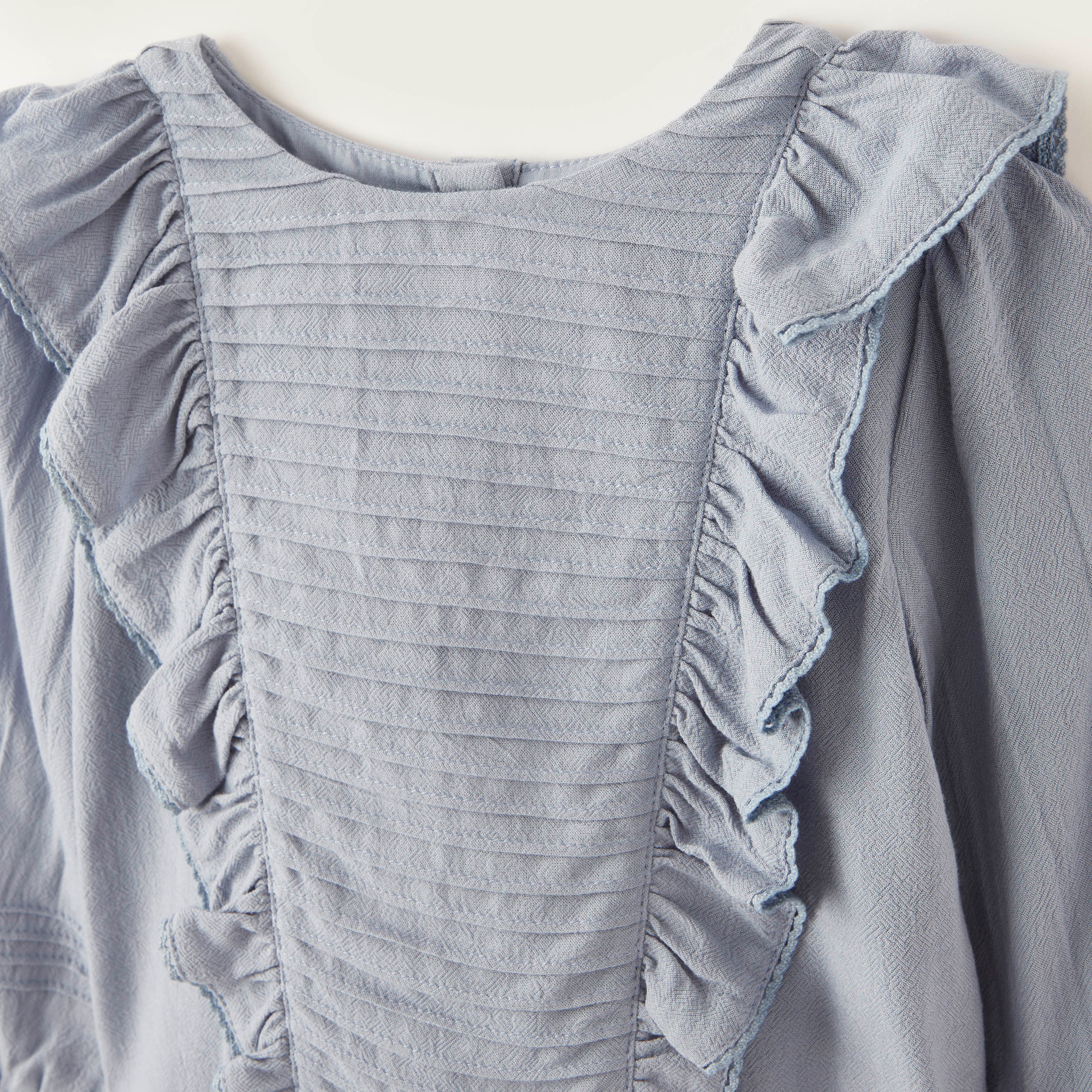 Giggles Solid A-Line Blouse with Long Sleeves-baby-girls-clothing-blousesandshirts-image-2