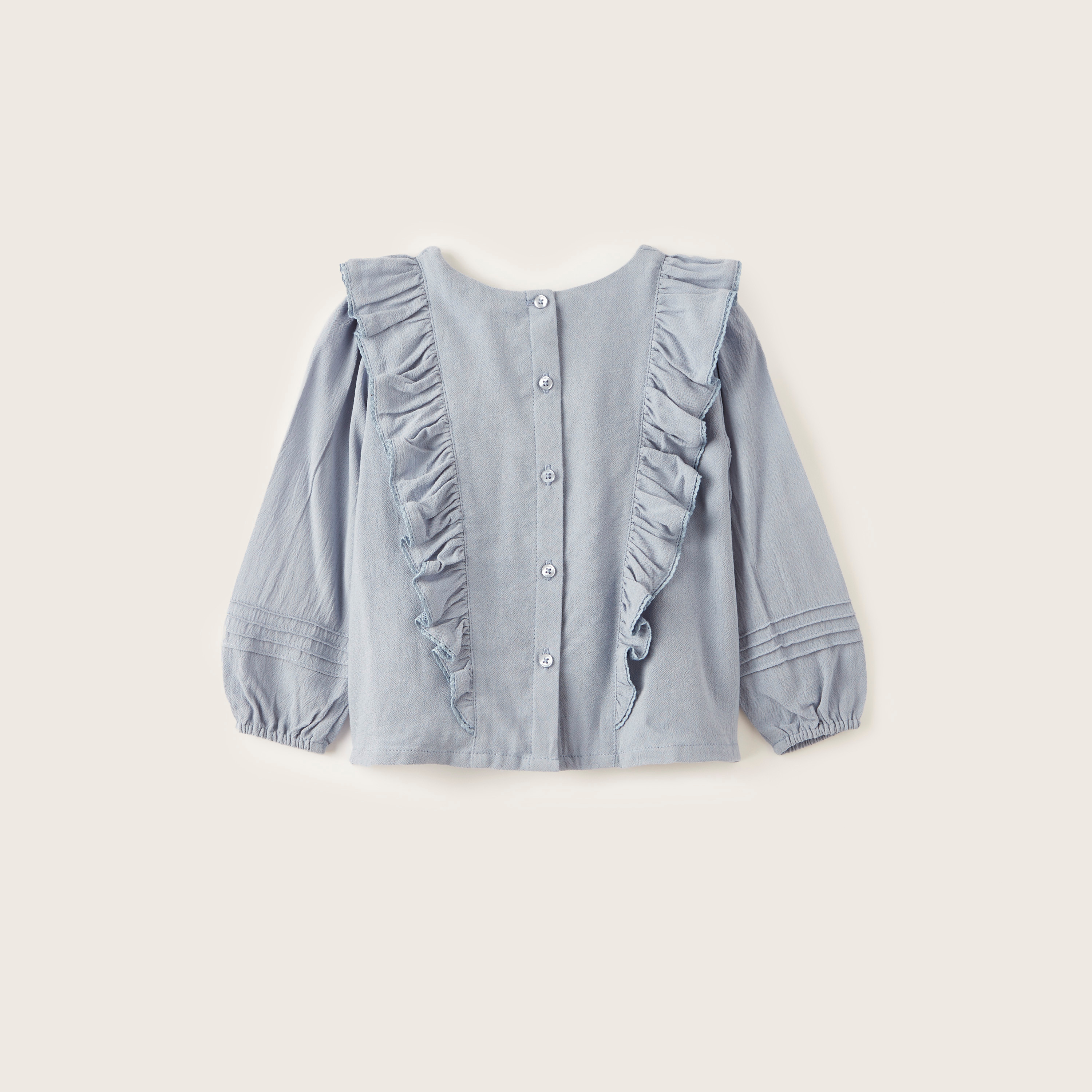 Giggles Solid A-Line Blouse with Long Sleeves-baby-girls-clothing-blousesandshirts-image-3
