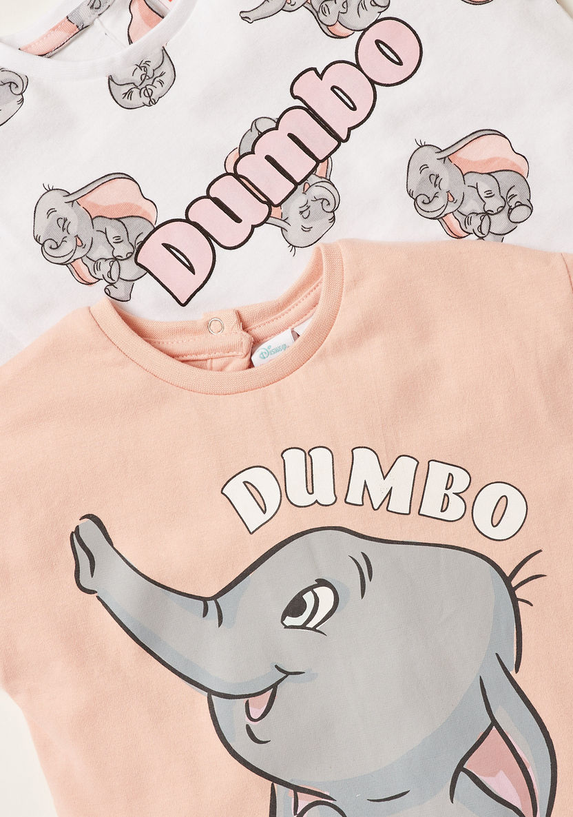 Disney Dumbo Print Crew Neck T-shirt with Short Sleeves - Set of 2-T Shirts-image-1