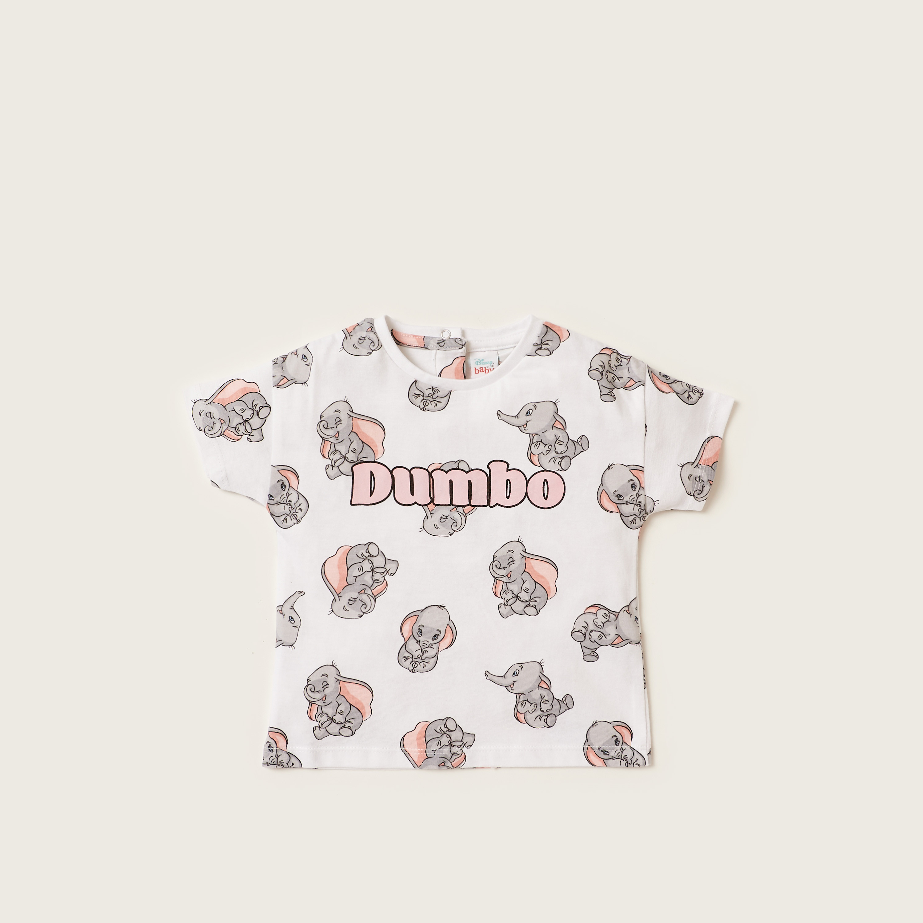 Disney Dumbo Print Crew Neck T-shirt with Short Sleeves - Set of 2-baby-girls-clothing-multipacks-image-3