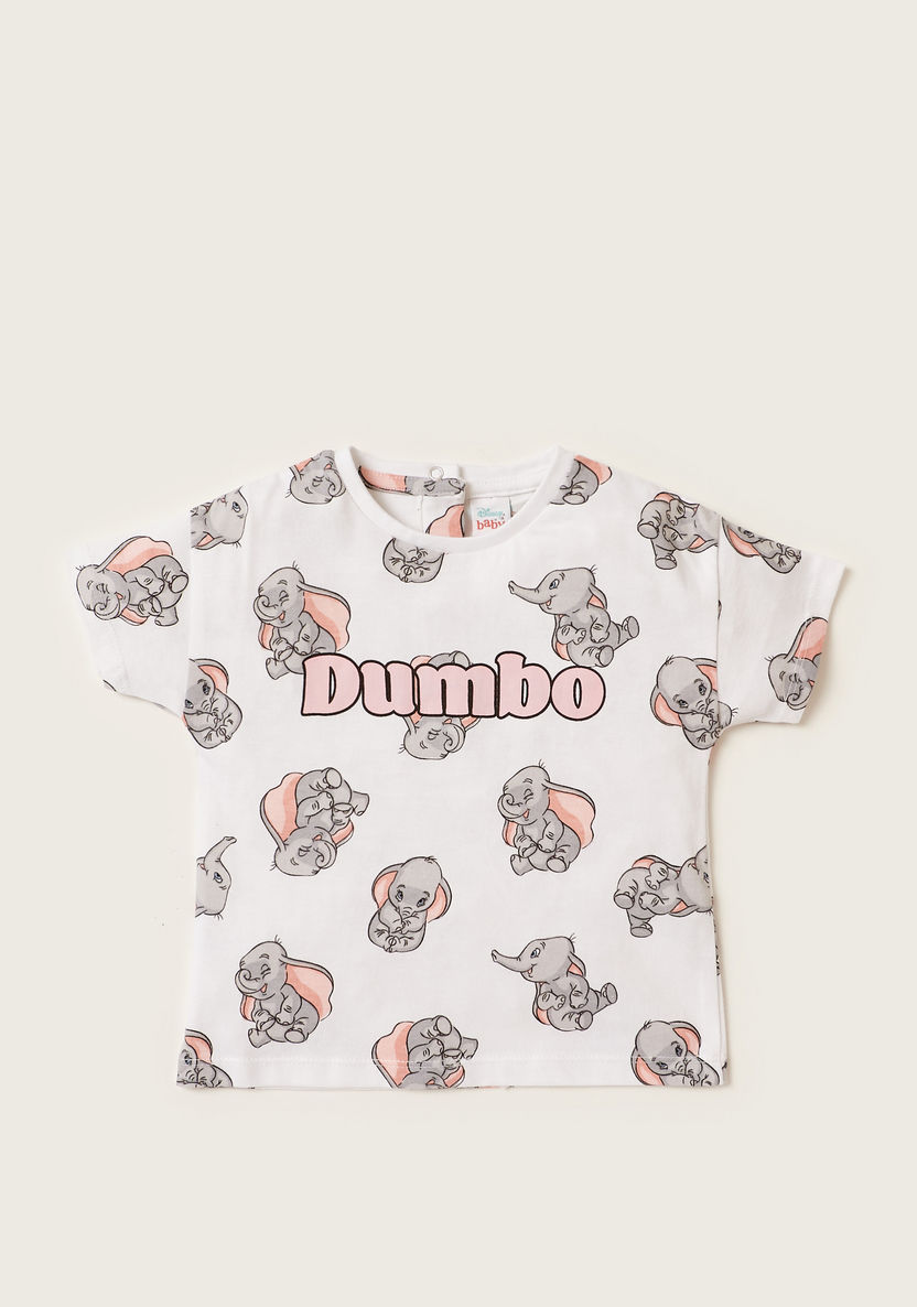 Disney Dumbo Print Crew Neck T-shirt with Short Sleeves - Set of 2-T Shirts-image-2