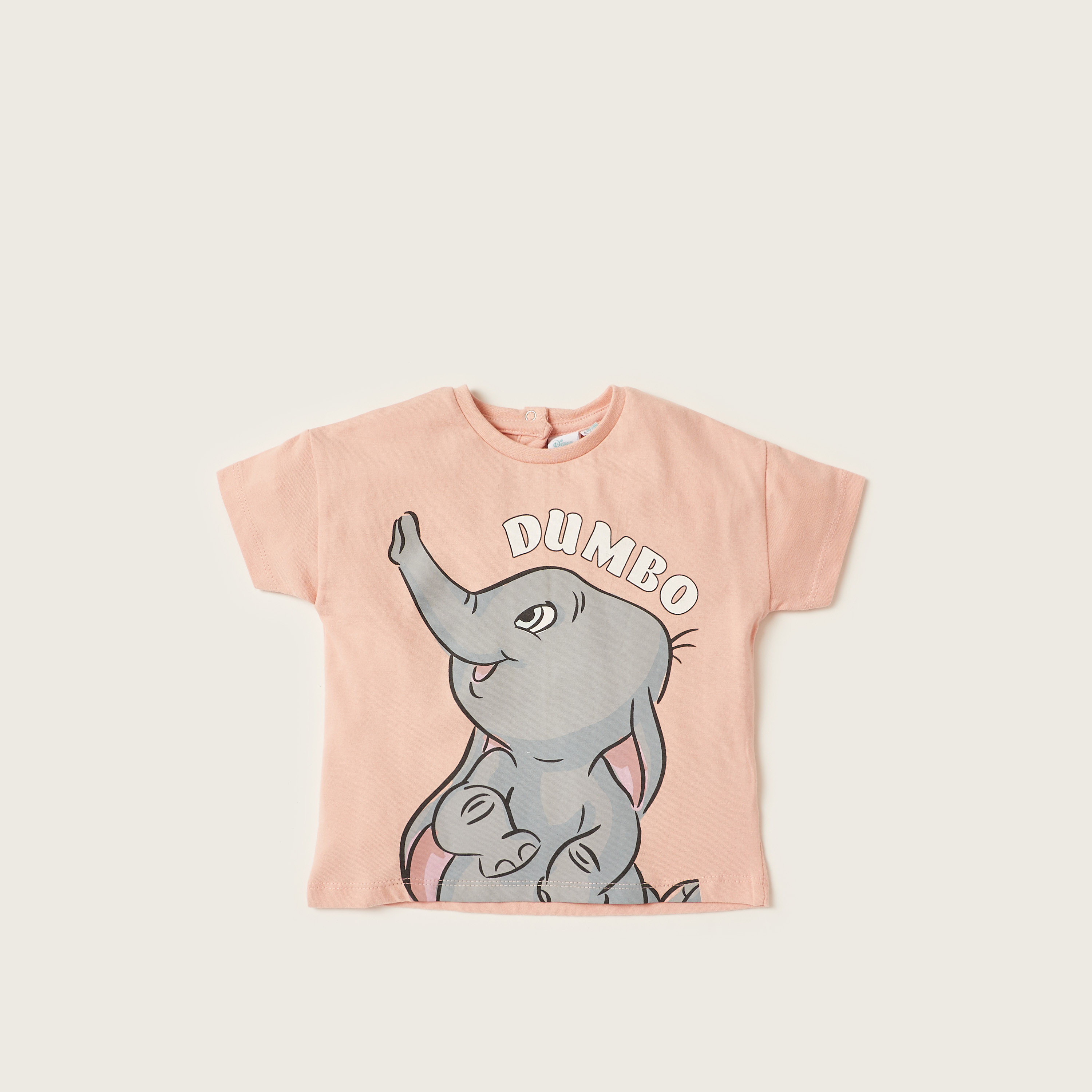 Disney Dumbo Print Crew Neck T-shirt with Short Sleeves - Set of 2-baby-girls-clothing-multipacks-image-4