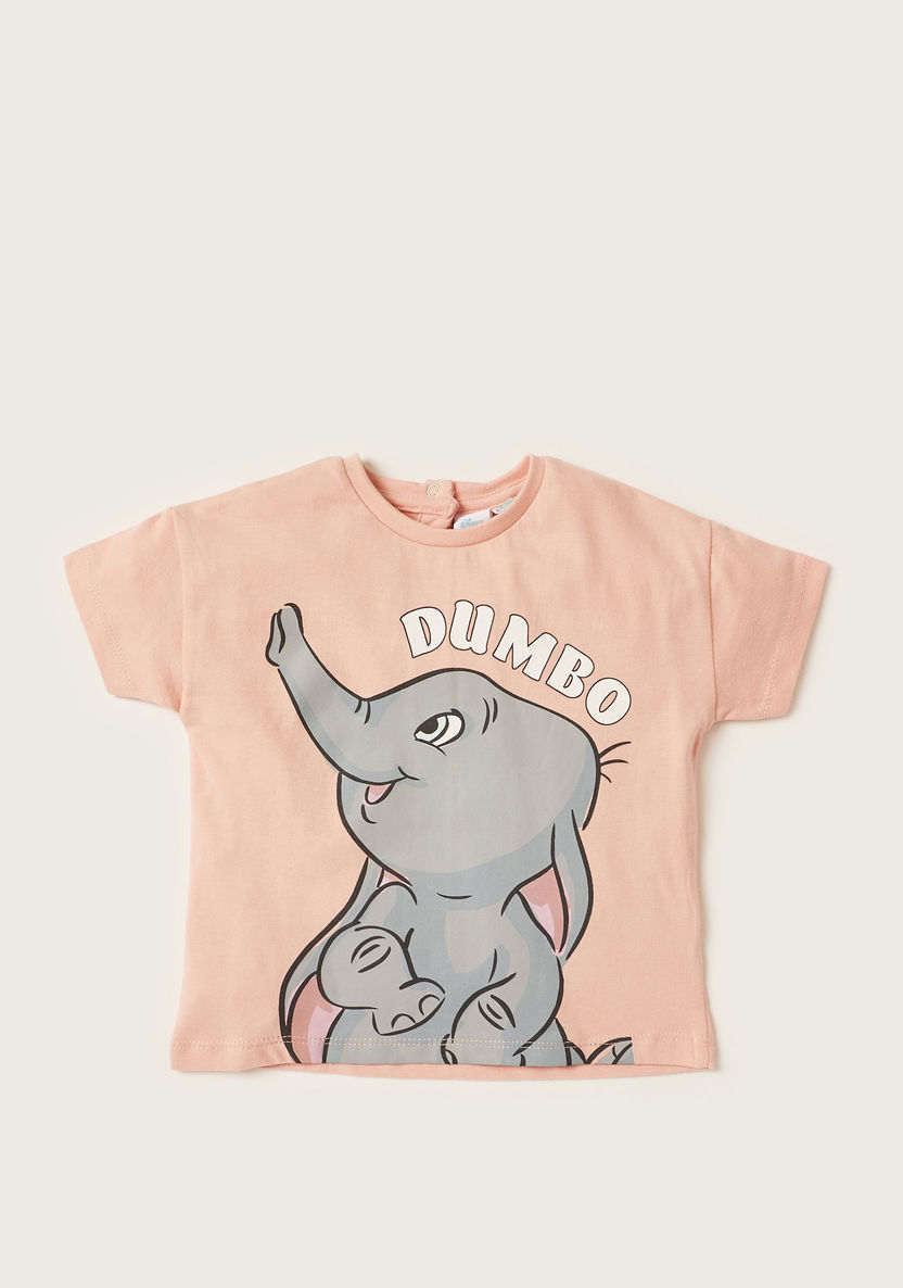 Disney Dumbo Print Crew Neck T-shirt with Short Sleeves - Set of 2-T Shirts-image-3