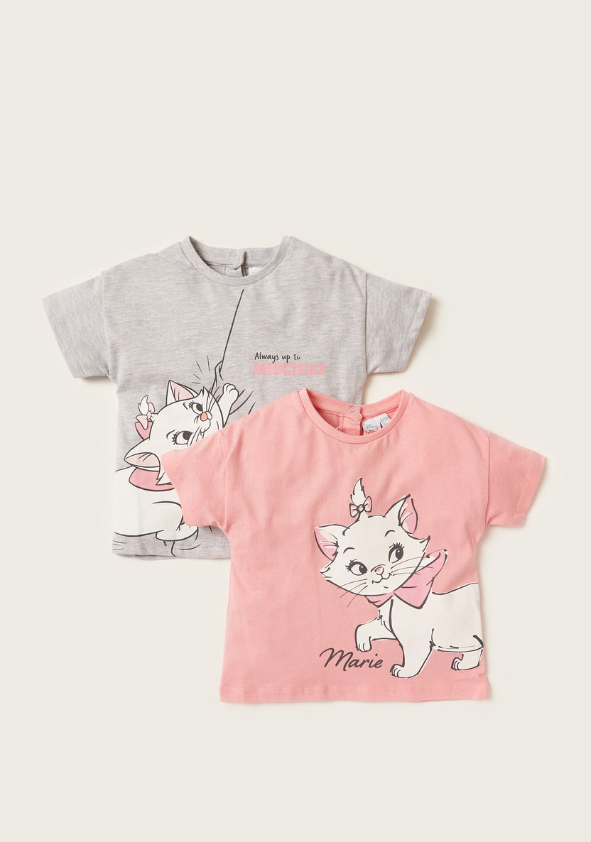 Disney Marie Print Crew Neck T-shirt with Short Sleeves - Set of 2-Multipacks-image-0