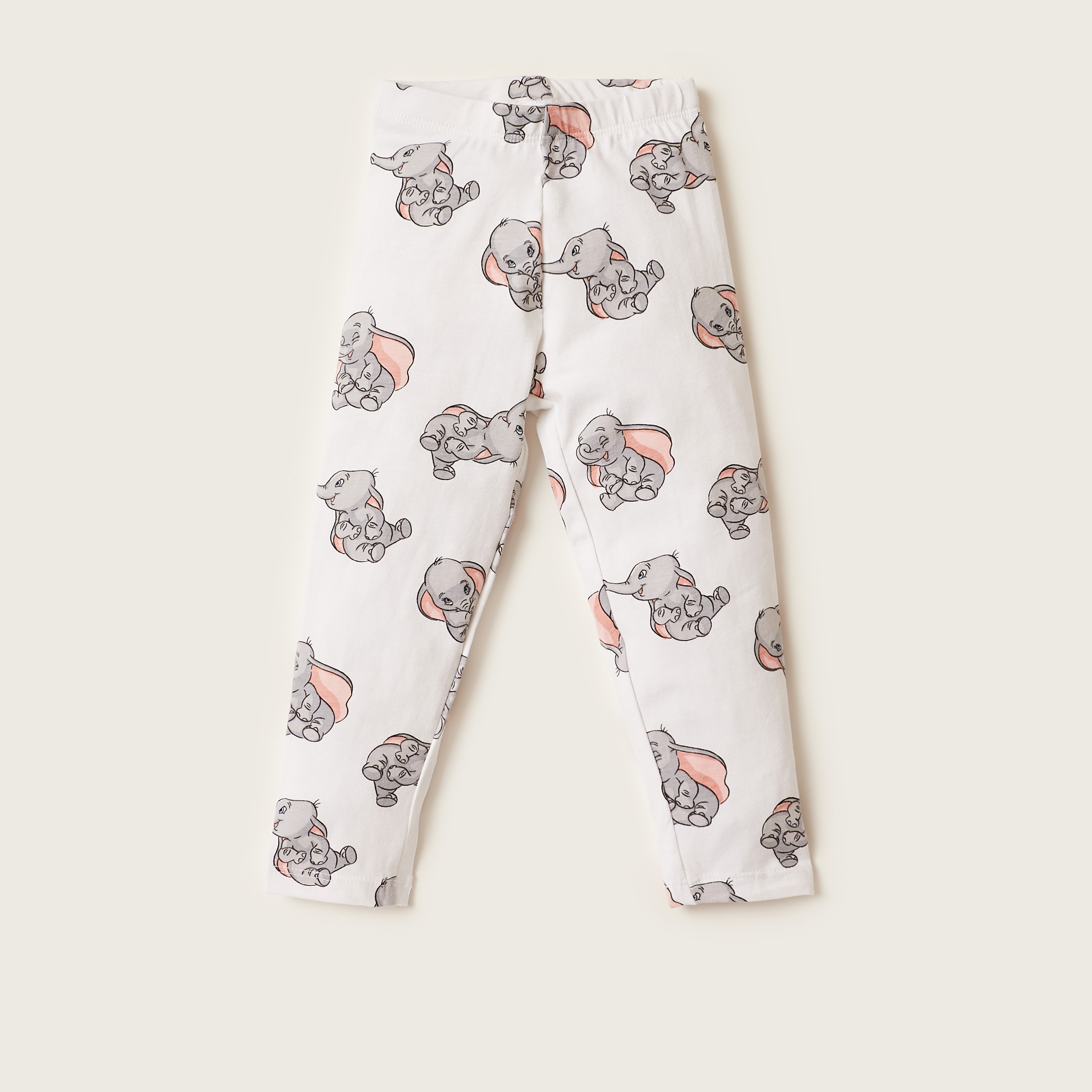 Disney Dumbo Print Leggings with Elasticated Waistband - Set of 2-baby-girls-clothing-bottoms-leggings-image-4