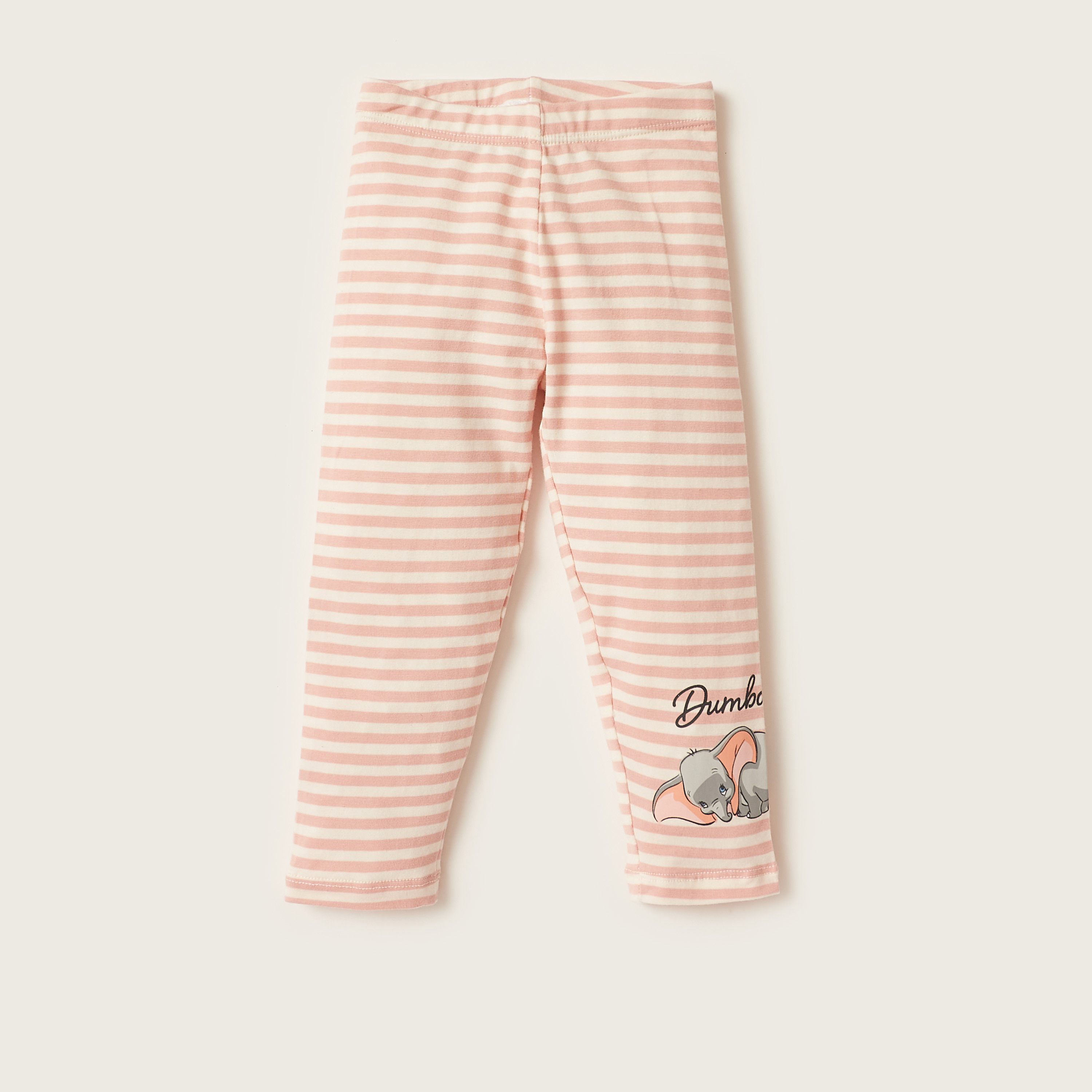 Disney Dumbo Print Leggings with Elasticated Waistband - Set of 2-baby-girls-clothing-bottoms-leggings-image-5
