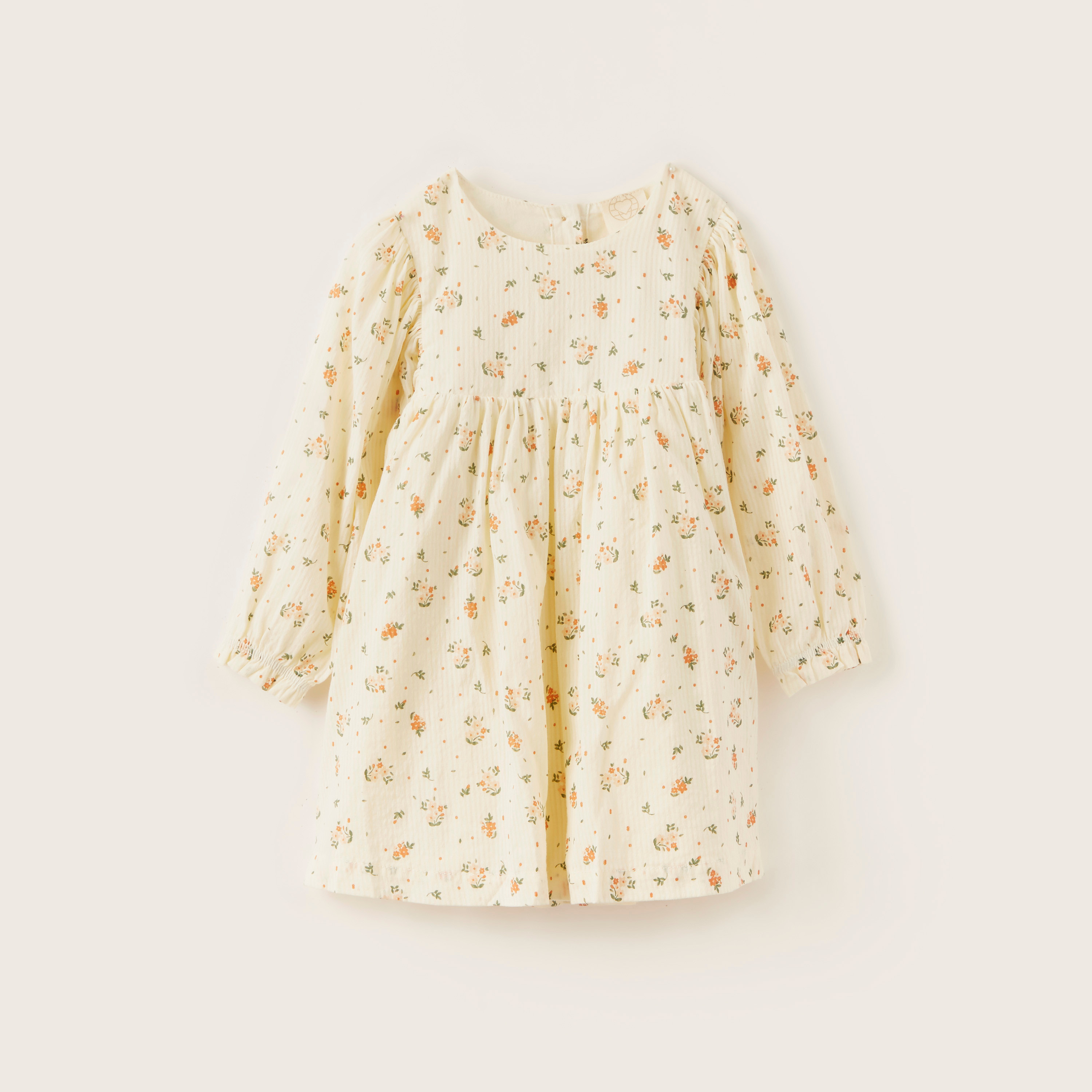 فستان عضوي بأكمام طويلة وطبعات زهرية من لاف إيرث-baby-girls-clothing-dressesandjumpsuits-image-1