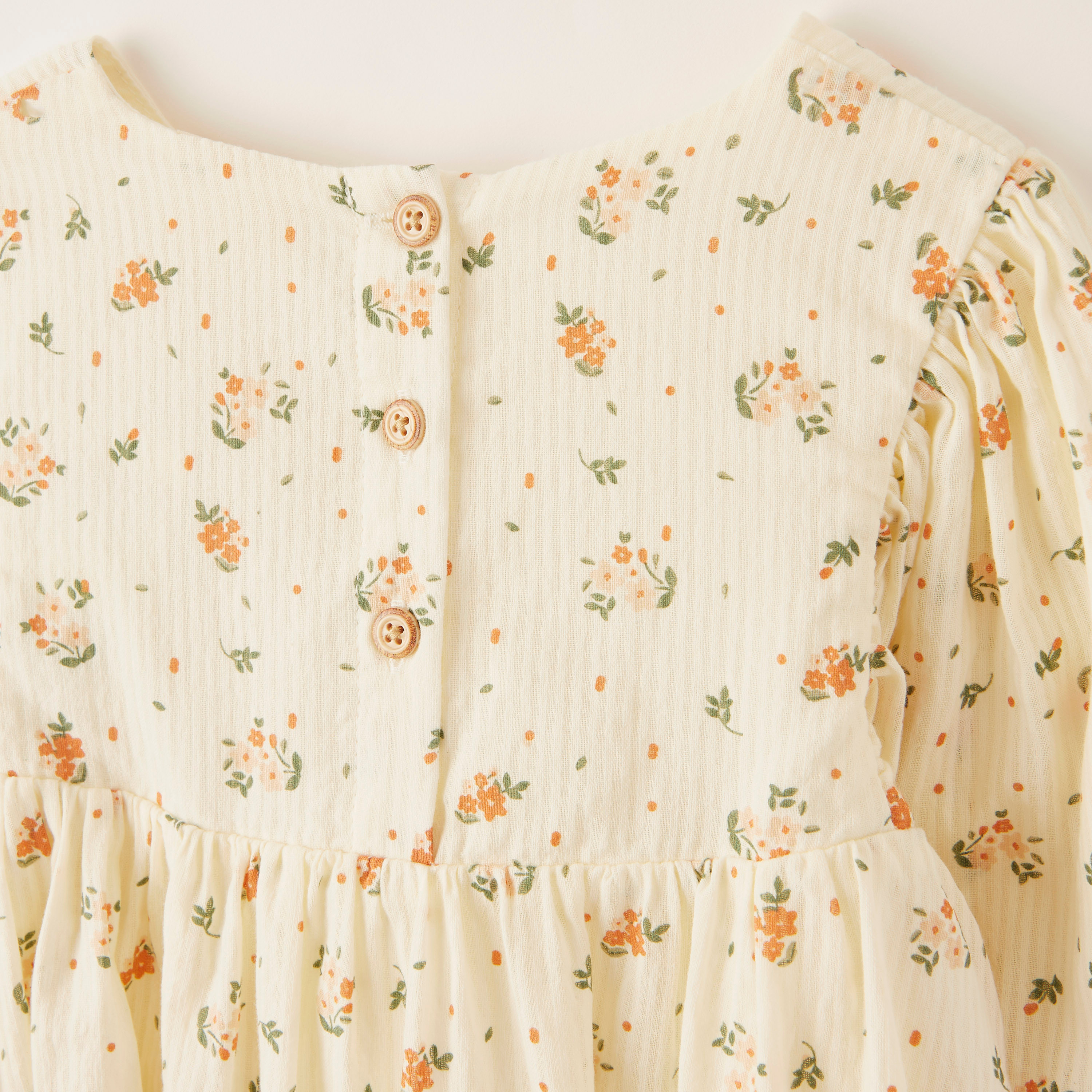 Love Earth All-Over Floral Print Organic Dress with Long Sleeves-baby-girls-clothing-dressesandjumpsuits-image-4
