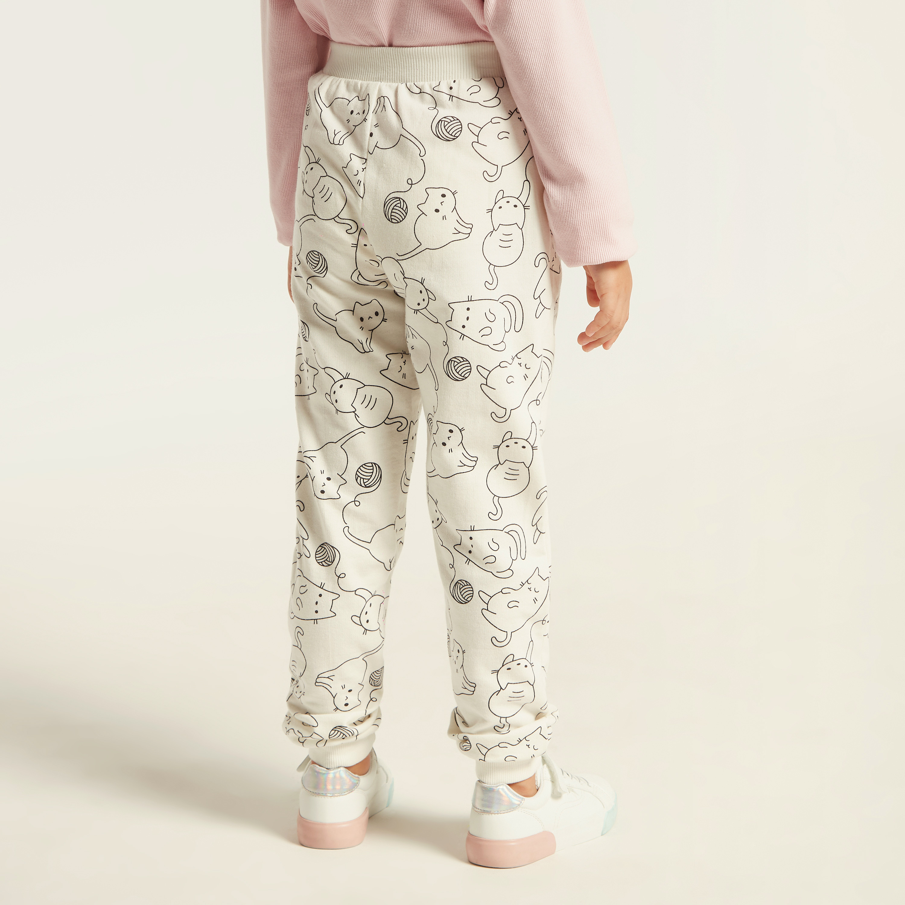 Juniors Printed Jog Pants with Drawstring Closure - Set of 3-baby-girls-clothing-bottoms-joggersandtrackpants-image-5