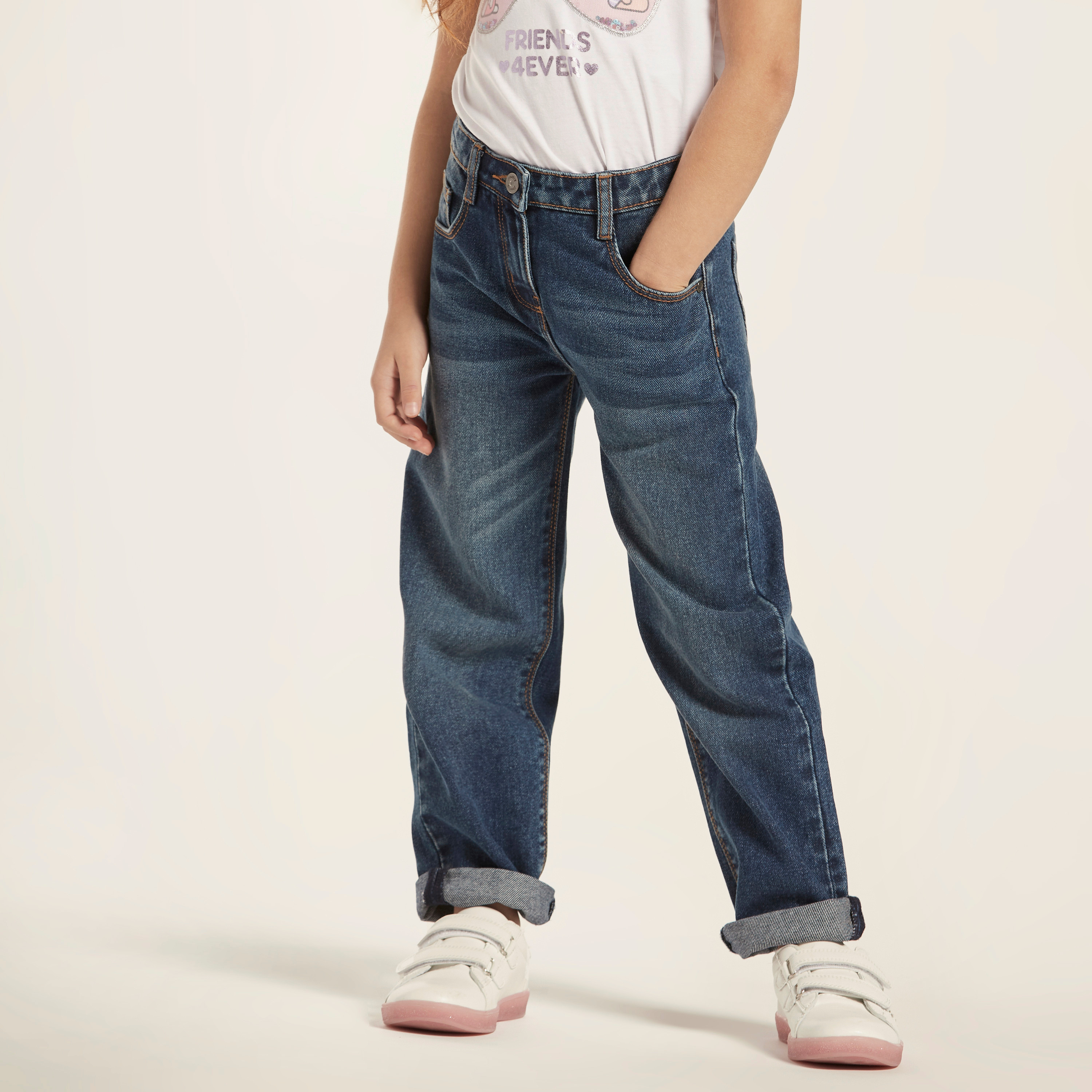 Juniors Girls' Straight Fit Jeans-girls-clothing-bottoms-jeansandjeggings-image-2