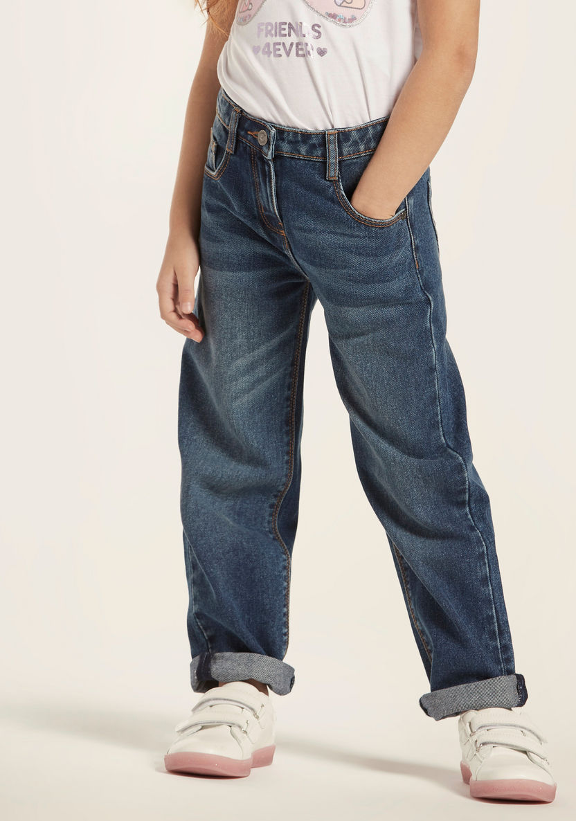 Juniors Girls' Straight Fit Jeans-Jeans-image-1