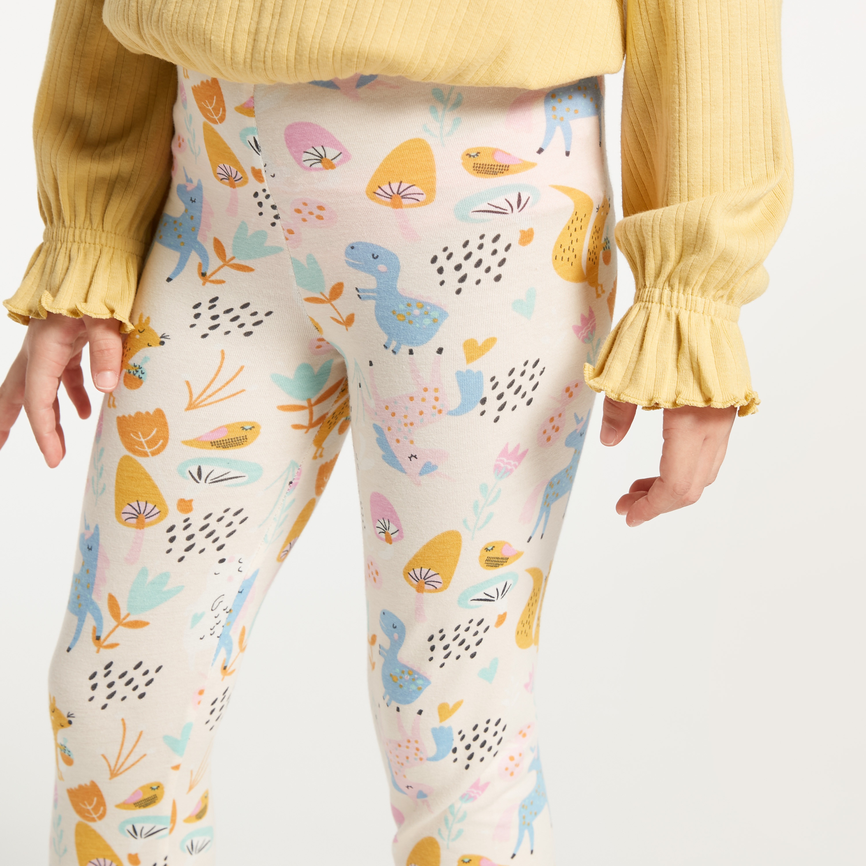 Juniors Assorted Leggings with Elasticated Waistband - Set of 5-baby-girls-clothing-bottoms-leggings-image-4
