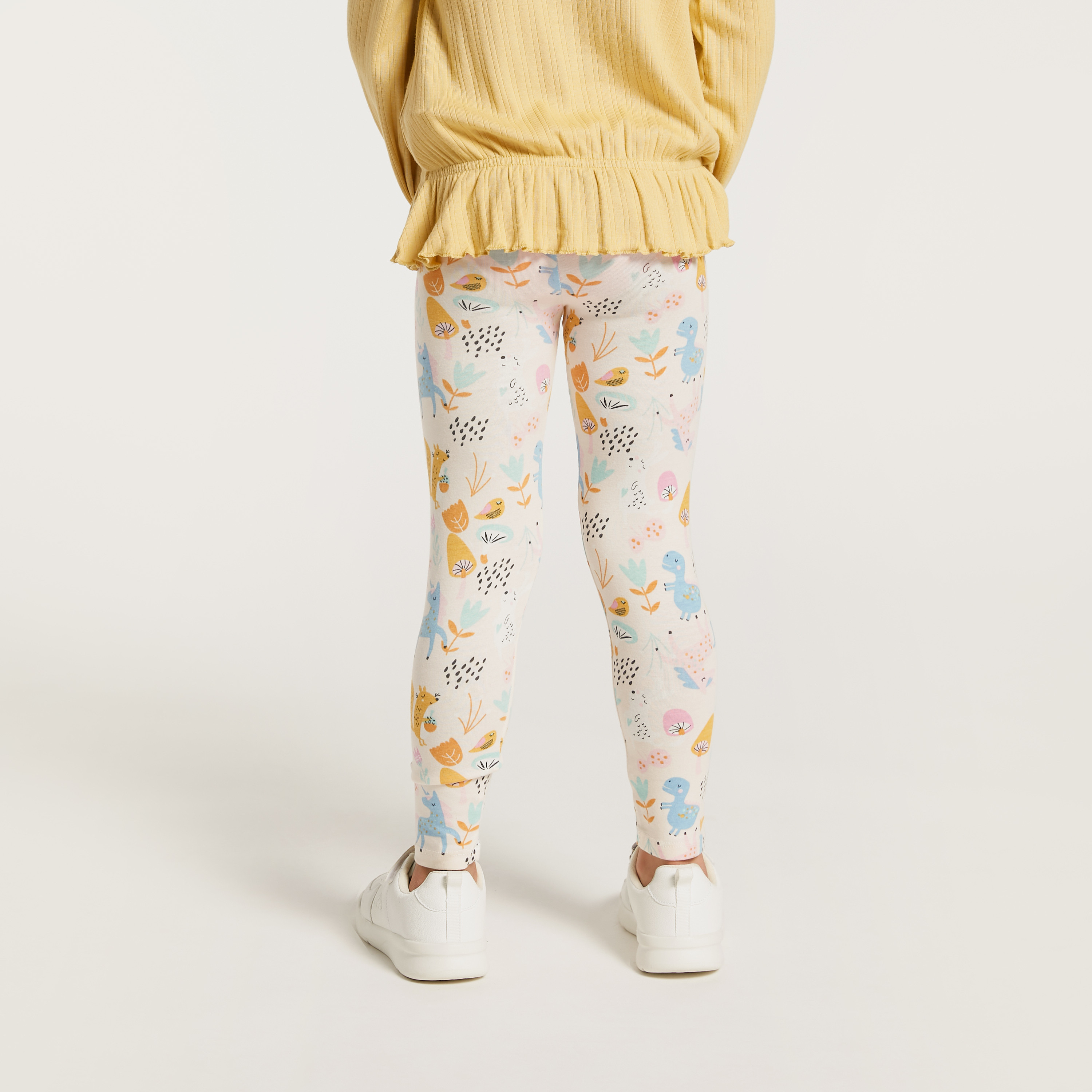 Juniors Assorted Leggings with Elasticated Waistband - Set of 5-baby-girls-clothing-bottoms-leggings-image-5