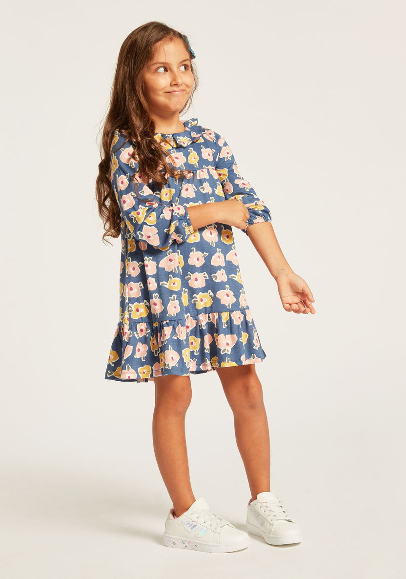 Juniors Printed Knit Dress with Long Sleeves - Set of 3-Dresses%2C Gowns and Frocks-image-1