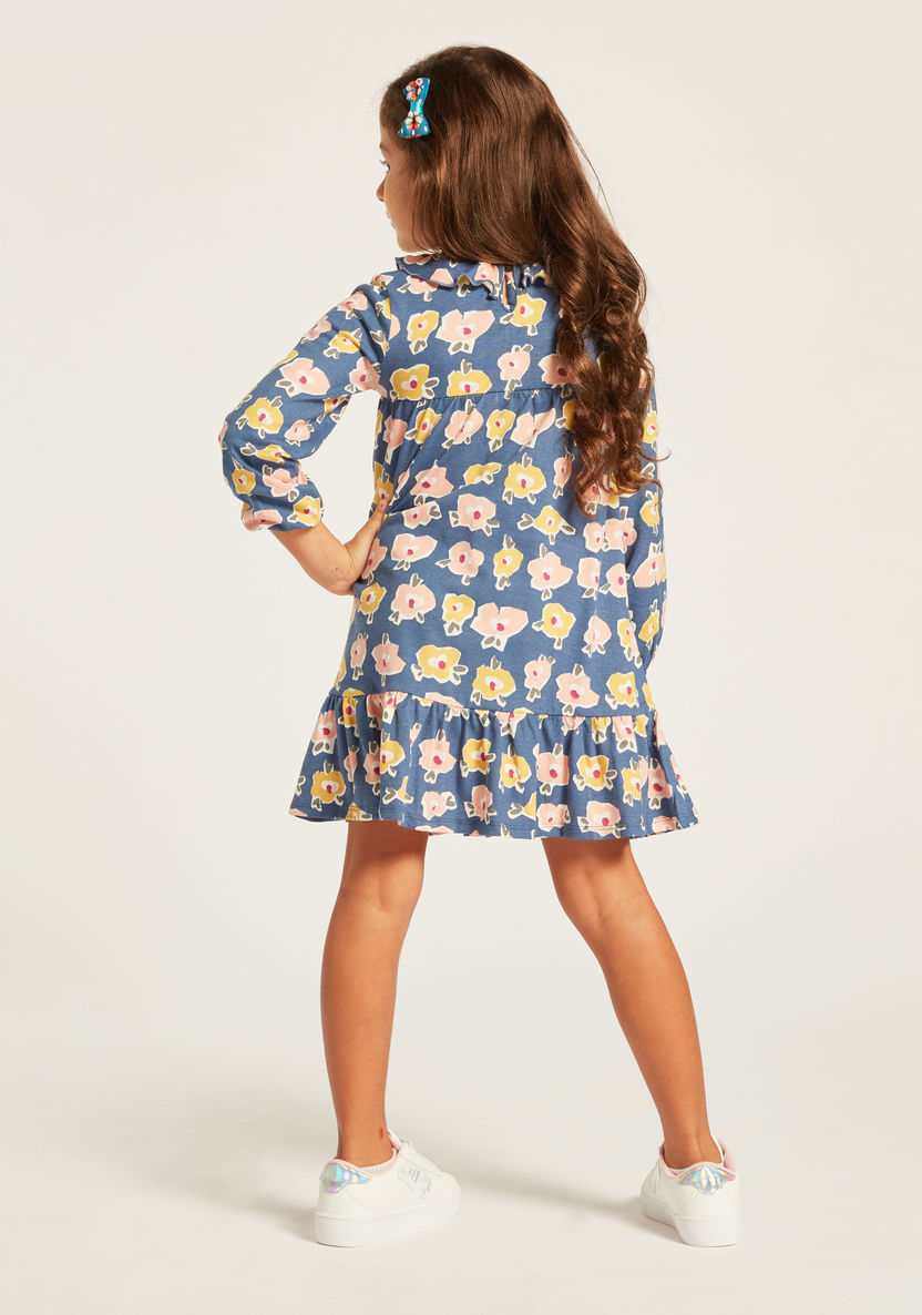 Juniors Printed Knit Dress with Long Sleeves - Set of 3-Dresses%2C Gowns and Frocks-image-3