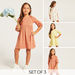 Juniors Assorted Knit Dress with Three Quarter Sleeves - Set of 3-Dresses%2C Gowns and Frocks-thumbnail-0