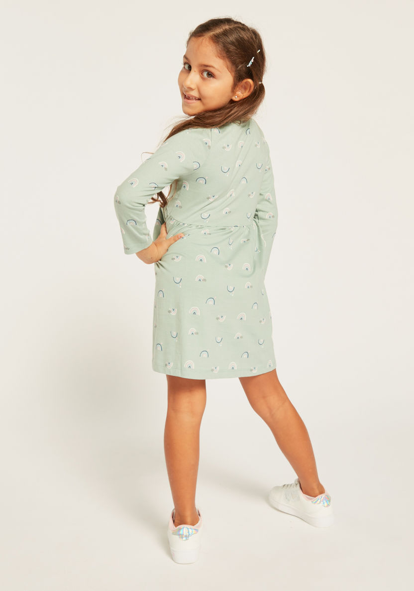 Juniors Printed Knit Dress with Long Sleeves - Set of 3-Dresses%2C Gowns and Frocks-image-6
