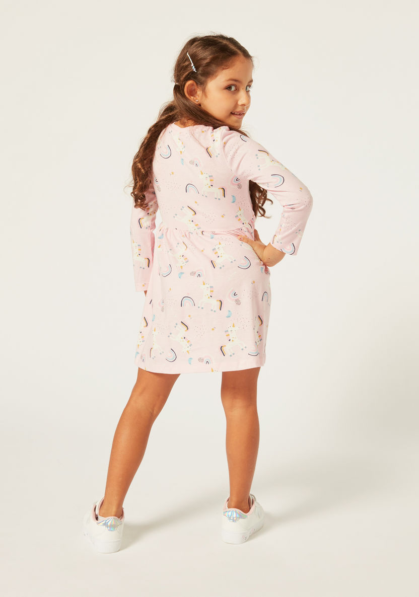 Juniors Printed Knit Dress with Long Sleeves - Set of 3-Dresses%2C Gowns and Frocks-image-8