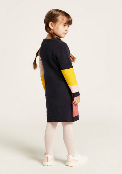 Juniors Panelled Dress with Long Sleeves