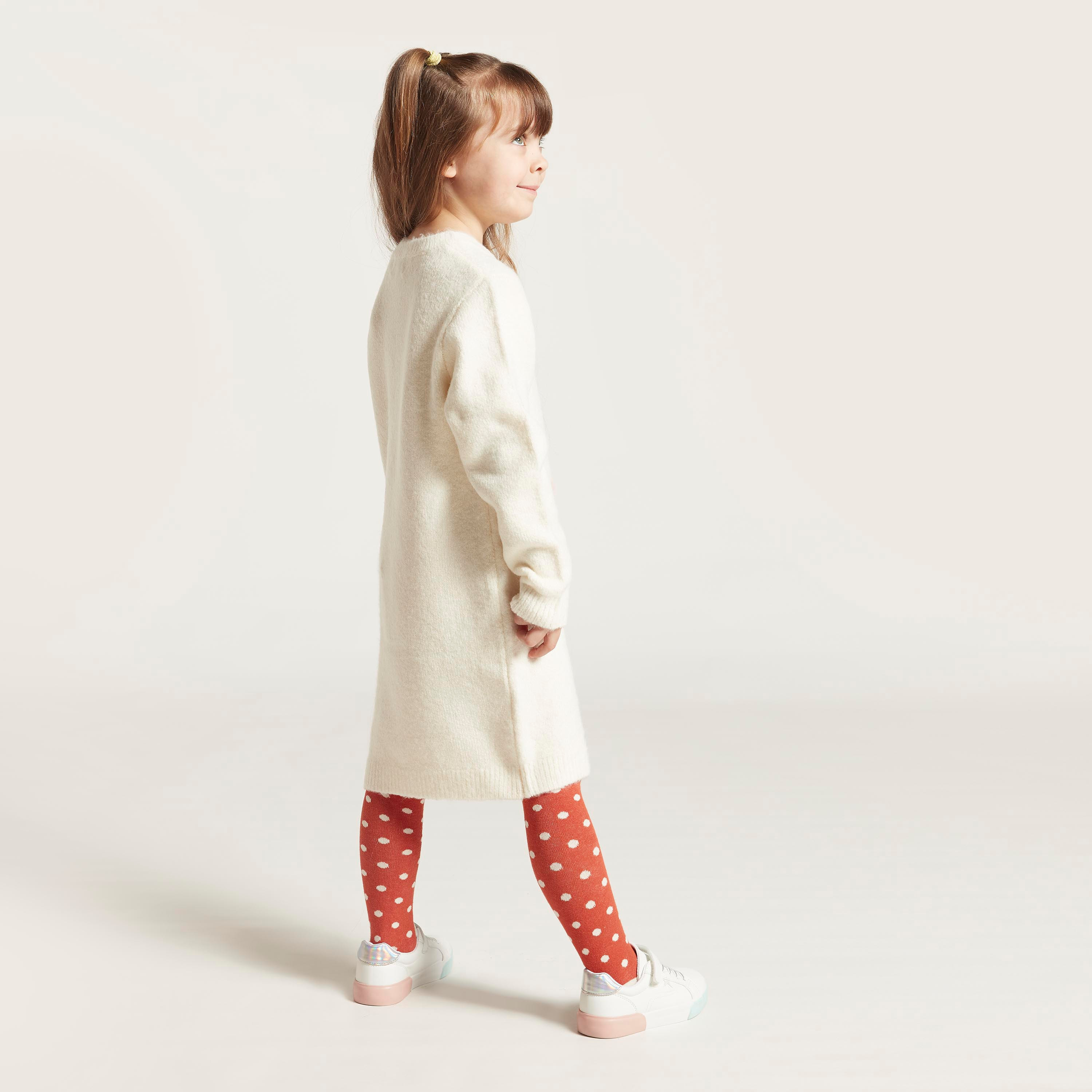 طقم فستان كنزة قطيفة وبنطلون ليقنز منقط من جونيورز-baby-girls-clothing-setsandcoords-image-4