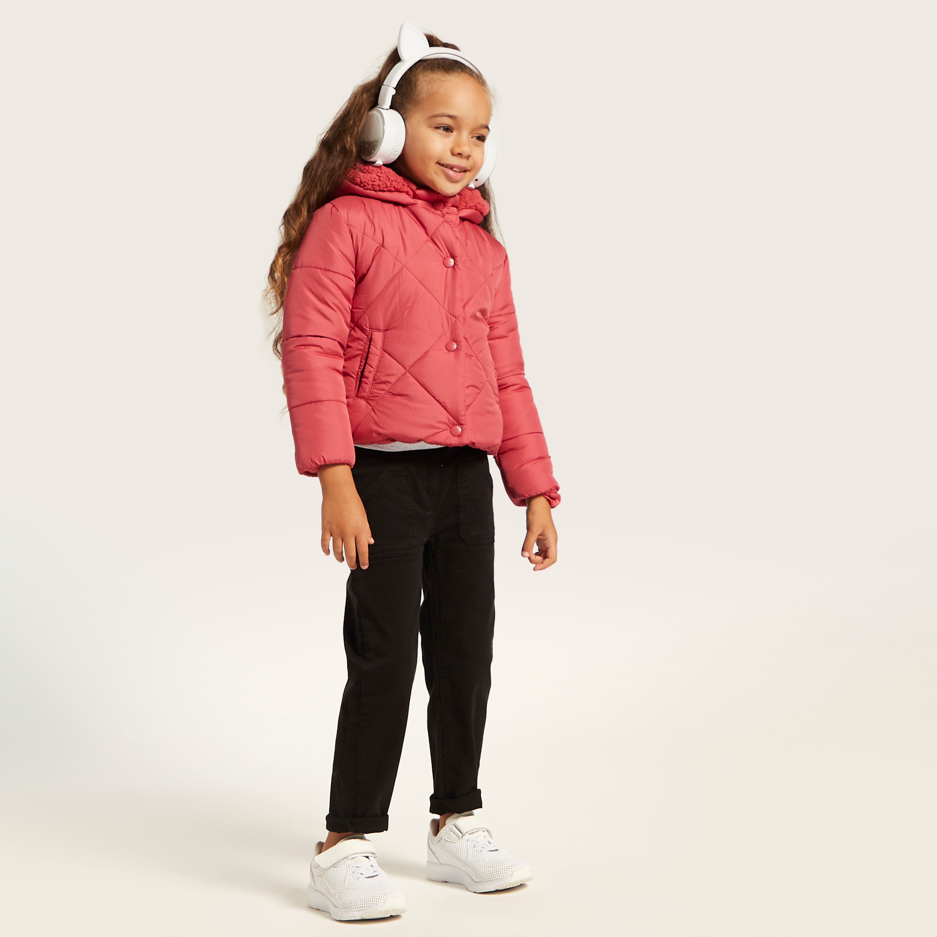 جاكيت بقبعة وأكمام طويلة من جونيورز-baby-girls-clothing-winterwear-jacketsandcoats-image-1