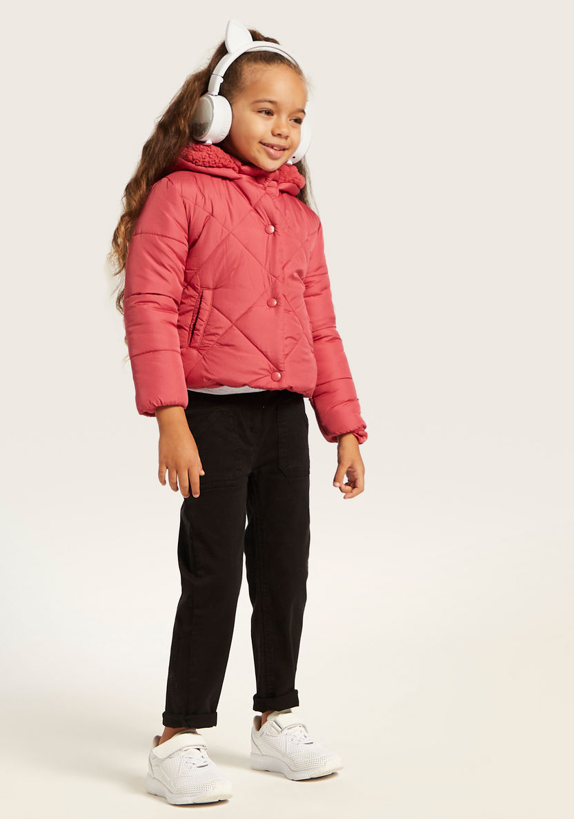 Juniors Hooded Jacket with Long Sleeves-Coats and Jackets-image-0