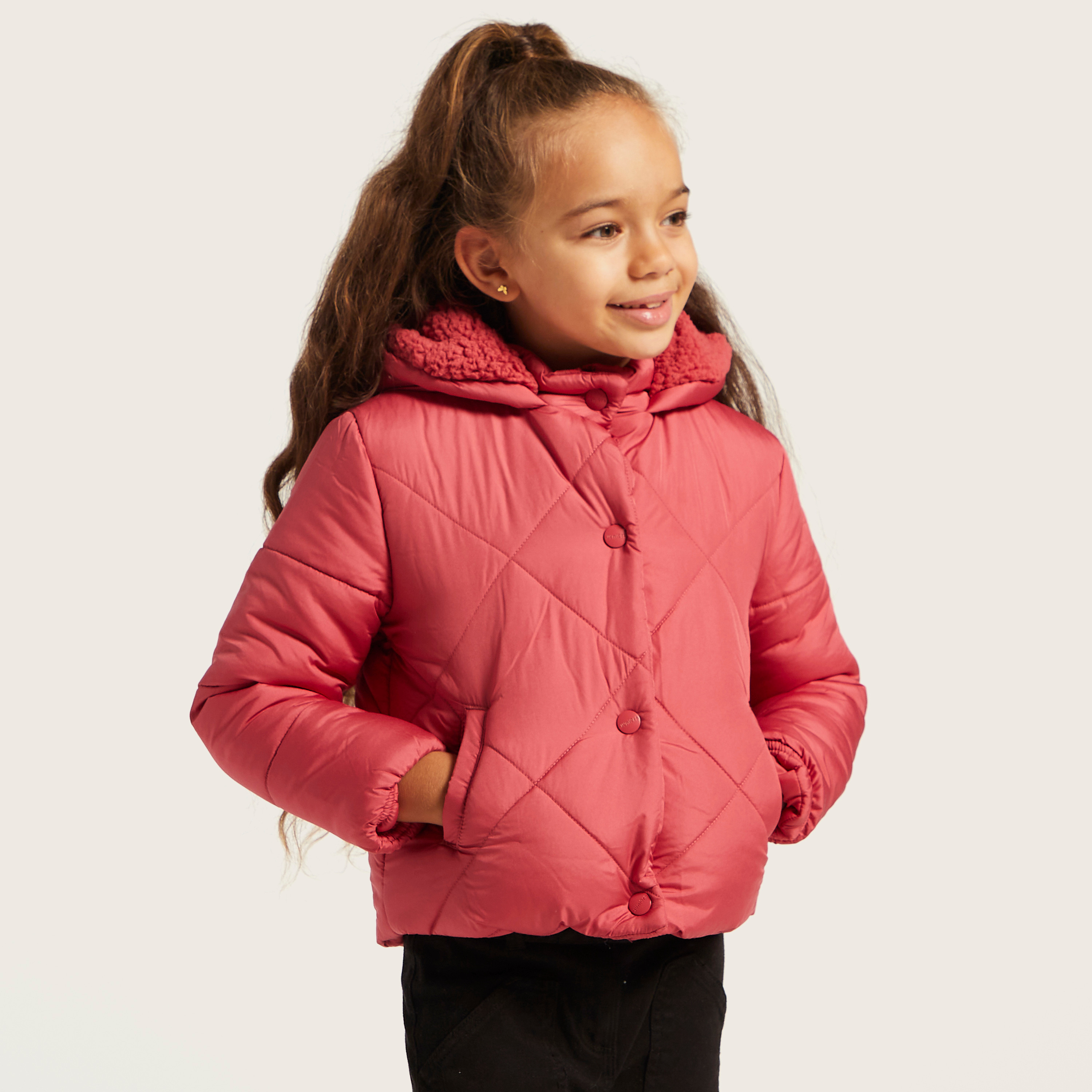جاكيت بقبعة وأكمام طويلة من جونيورز-baby-girls-clothing-winterwear-jacketsandcoats-image-2