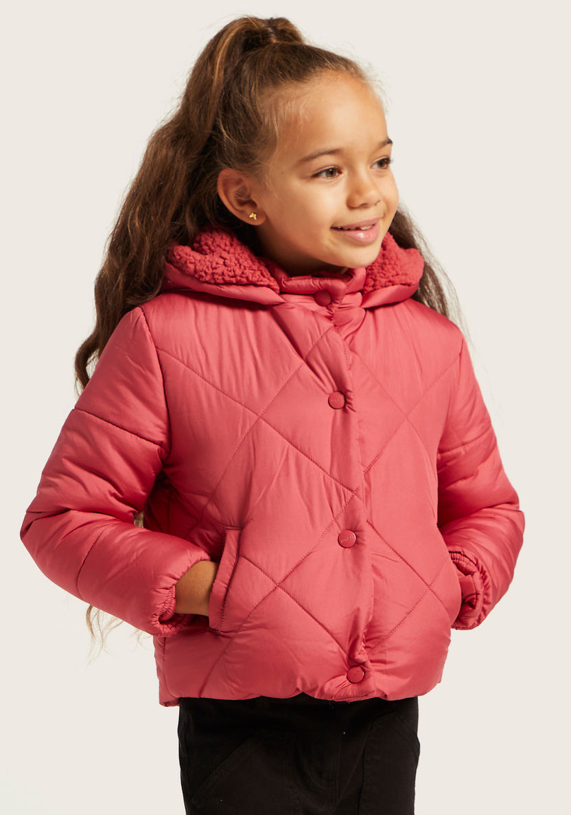 Juniors Hooded Jacket with Long Sleeves-Coats and Jackets-image-1