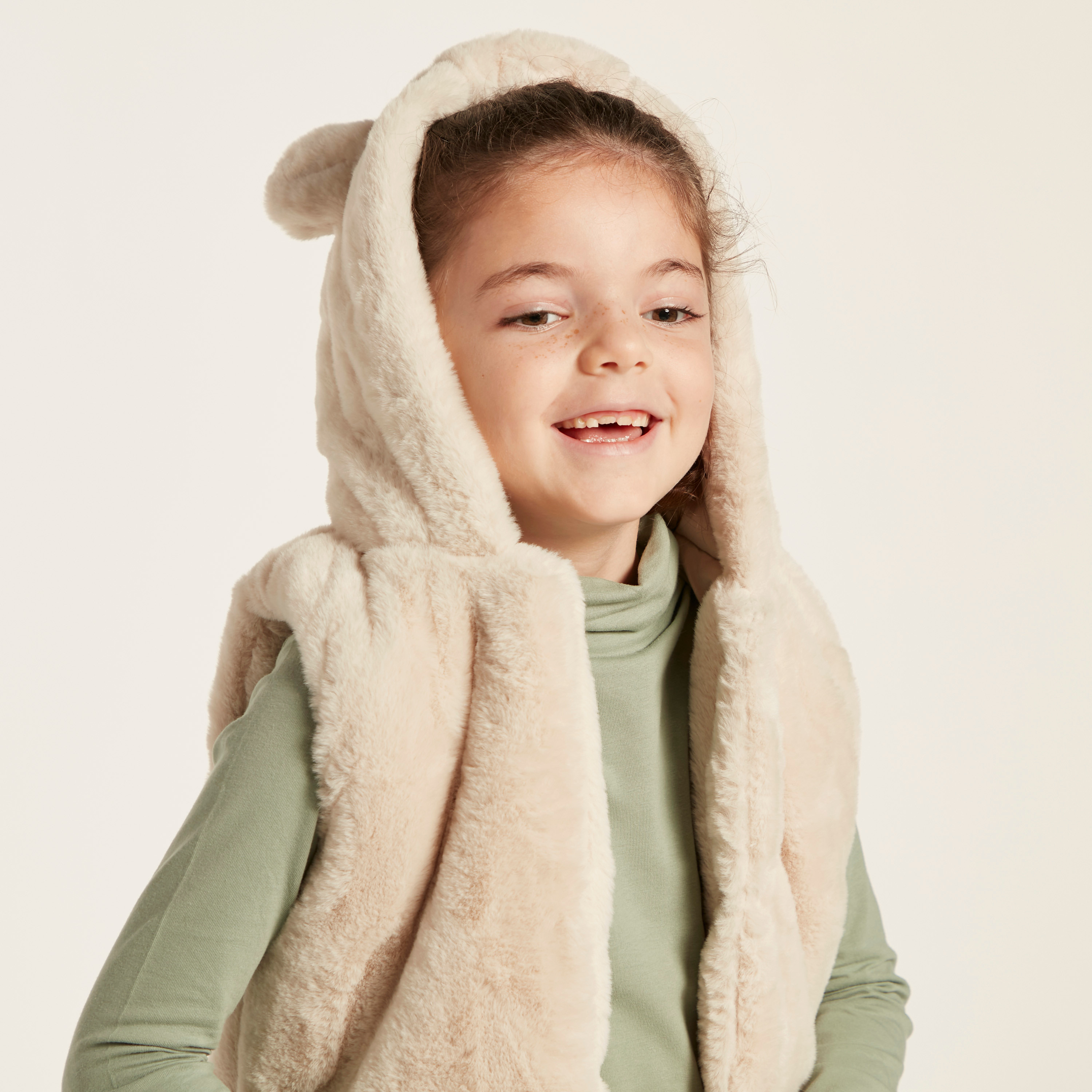 Juniors Plush Sleeveless Jacket with Hood-baby-girls-clothing-winterwear-jacketsandcoats-image-3