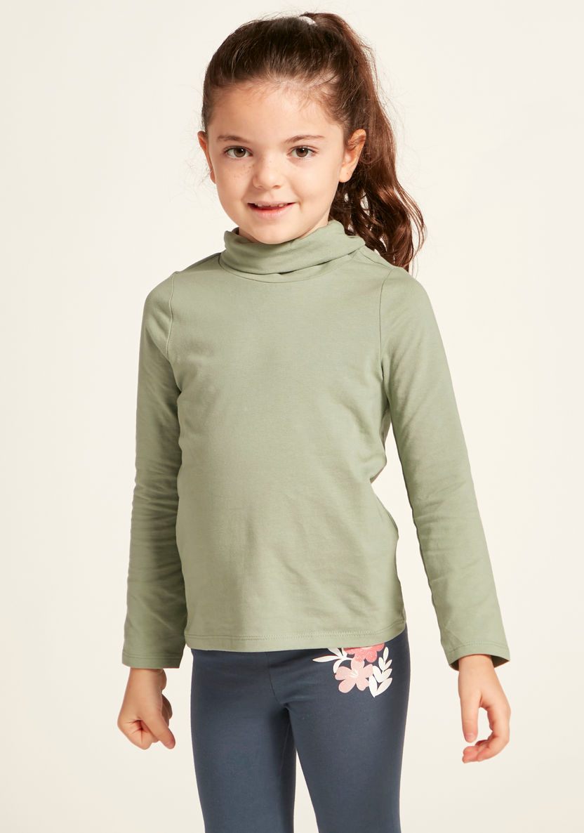 Juniors Assorted T-shirt with Turtle Neck and Long Sleeves - Set of 2-T Shirts-image-4