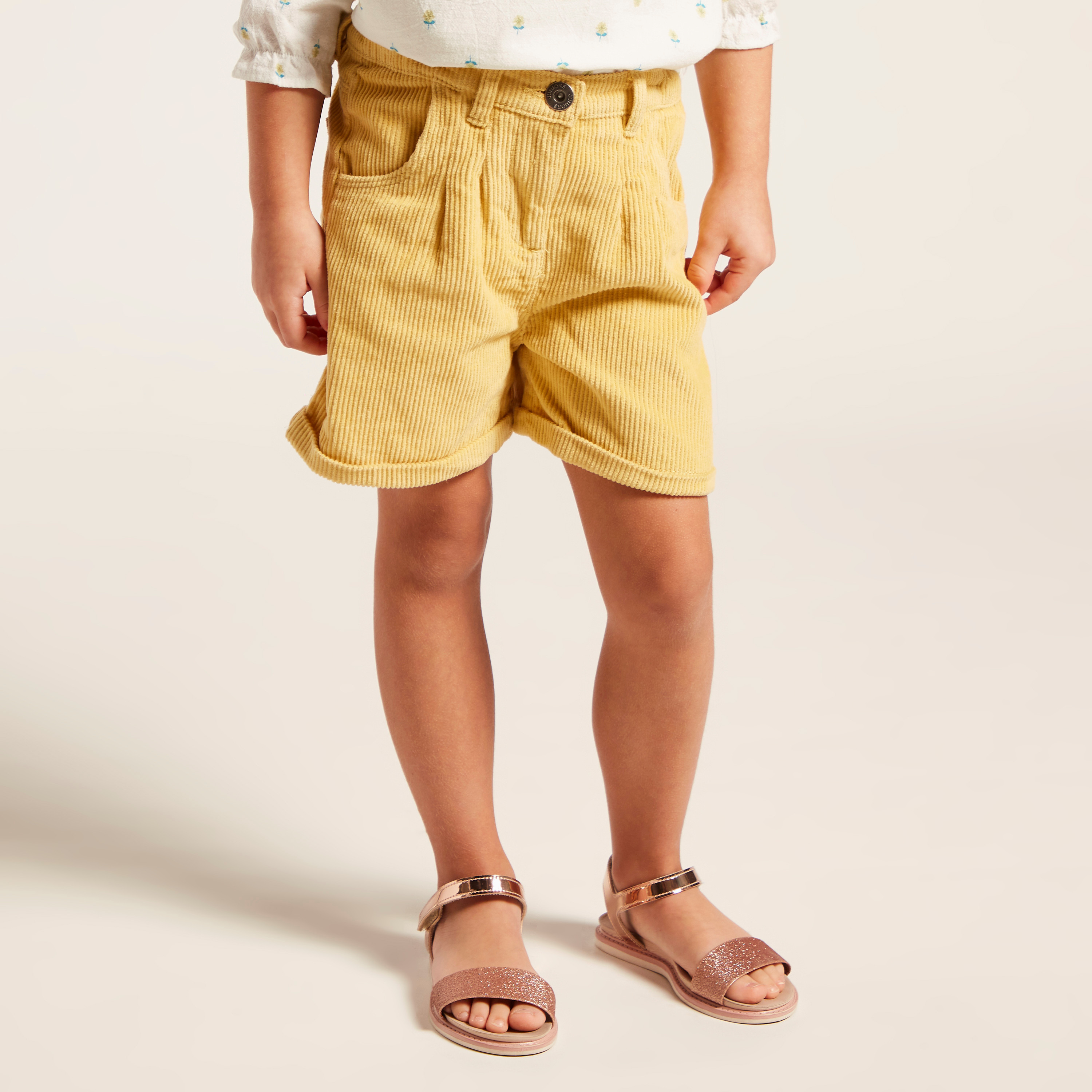 شورت سادة بزر إغلاق وجيوب من جونيورز-baby-girls-clothing-bottoms-shorts-image-2