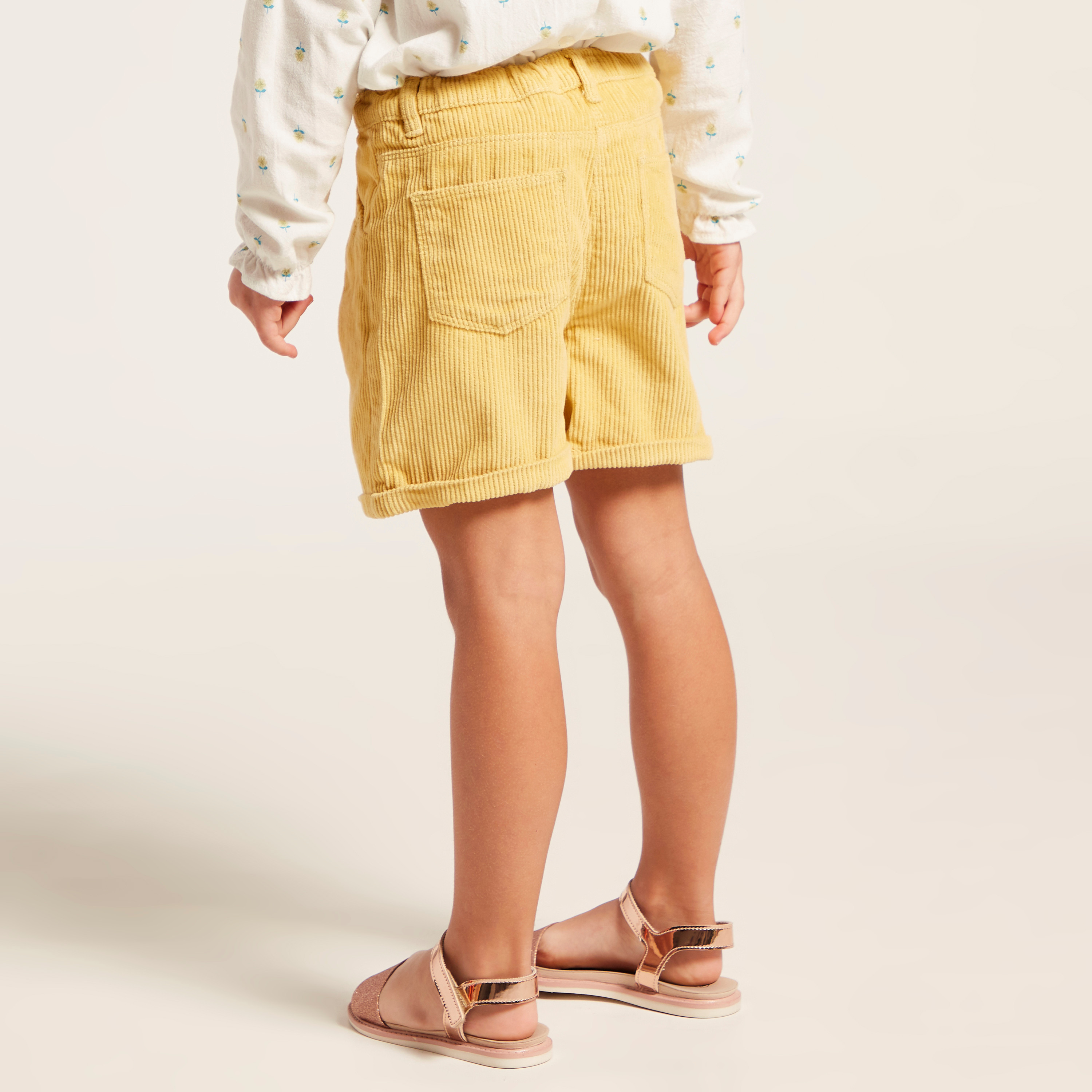 شورت سادة بزر إغلاق وجيوب من جونيورز-baby-girls-clothing-bottoms-shorts-image-4