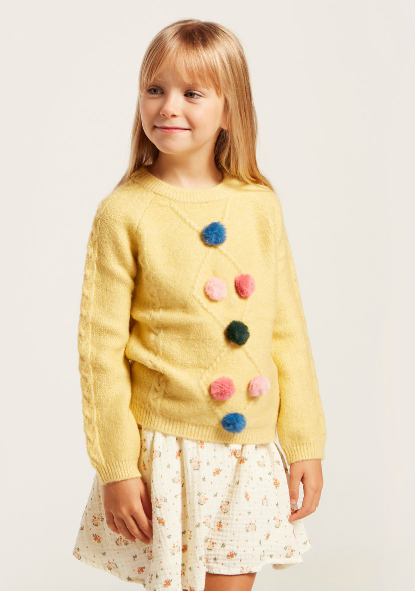 Juniors Textured Pullover with Long Sleeves-Sweaters and Cardigans-image-1