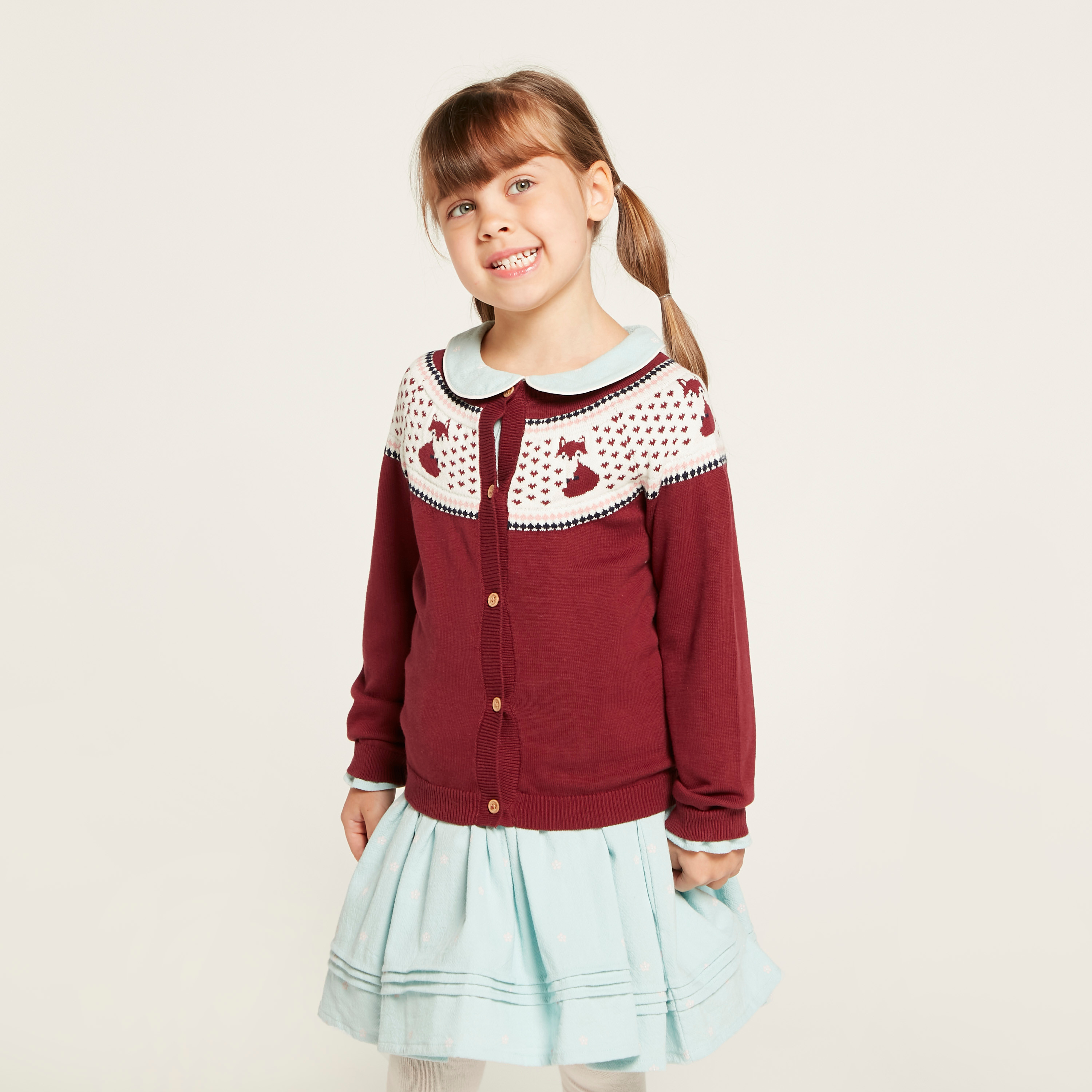 Juniors Textured Cardigan with Long Sleeves-baby-girls-clothing-jumpersandcardigans-image-2