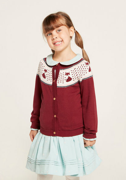 Juniors Textured Cardigan with Long Sleeves