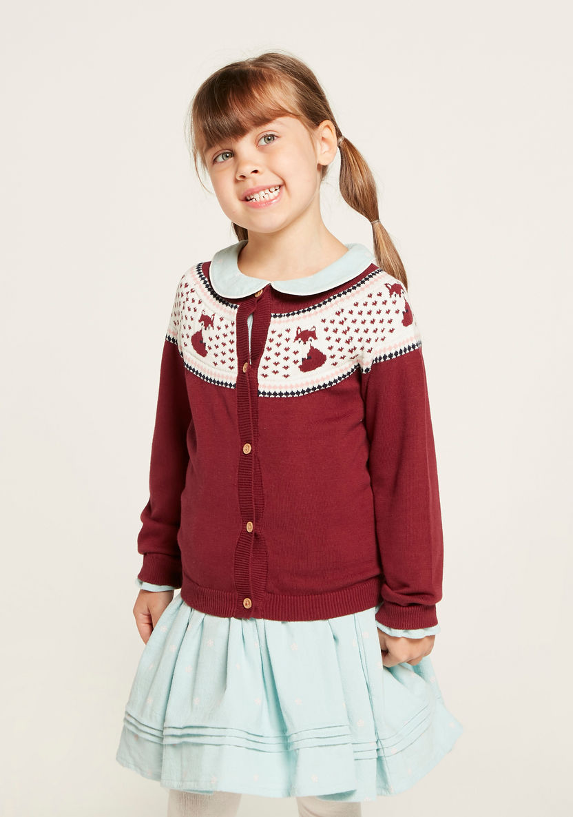 Juniors Textured Cardigan with Long Sleeves-Sweaters and Cardigans-image-1