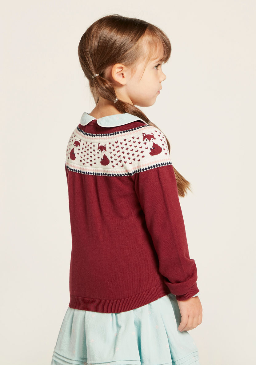 Juniors Textured Cardigan with Long Sleeves-Sweaters and Cardigans-image-3