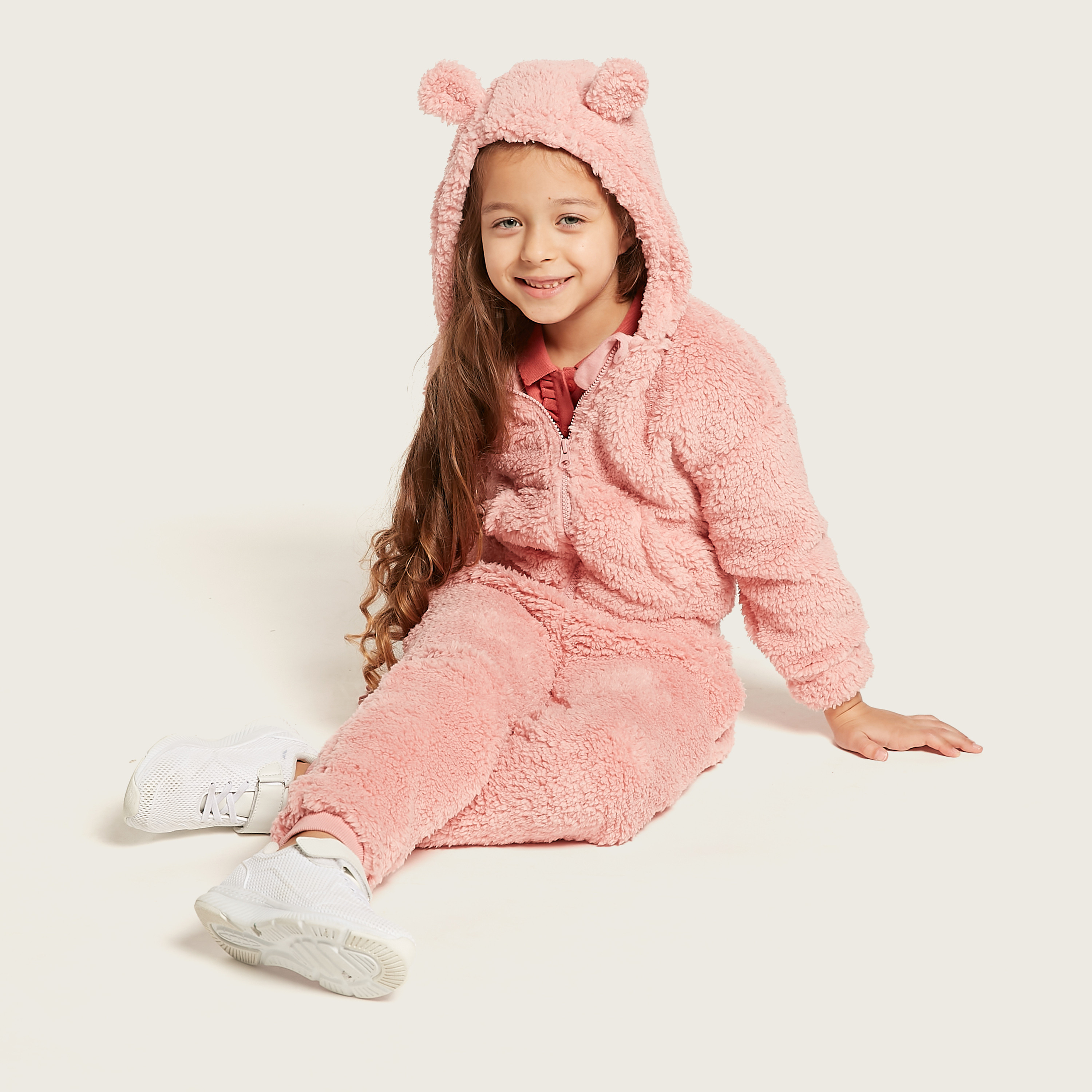 Juniors Textured Hooded Sweatshirt and Jog Pants Set-baby-girls-clothing-setsandcoords-image-1