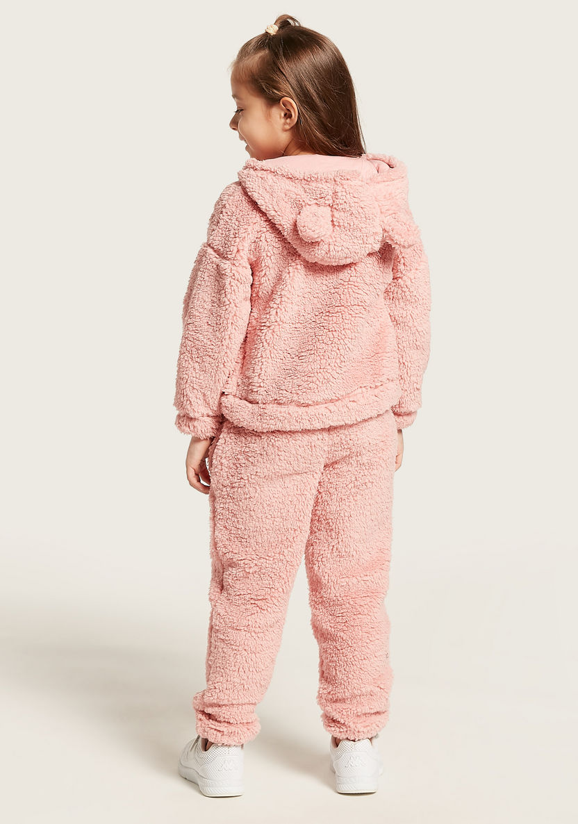 Juniors Textured Hooded Sweatshirt and Jog Pants Set-Clothes Sets-image-5