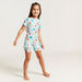 Juniors All-Over Printed Swimsuit with Short Sleeves-Swimwear-thumbnail-0