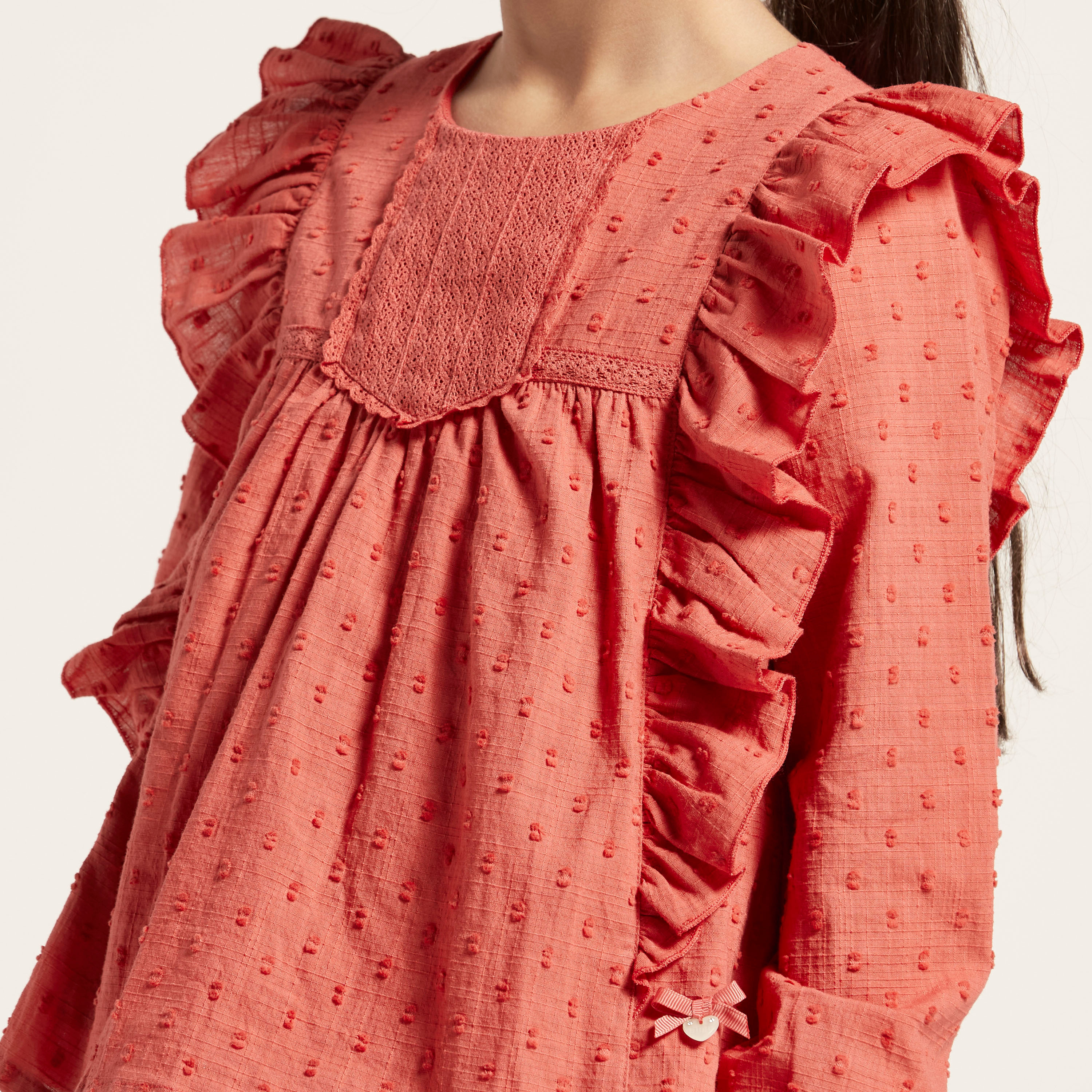 بلوزة بارزة الملمس بأكمام طويلة وكشكش-girls-clothing-blousesandshirts-image-3