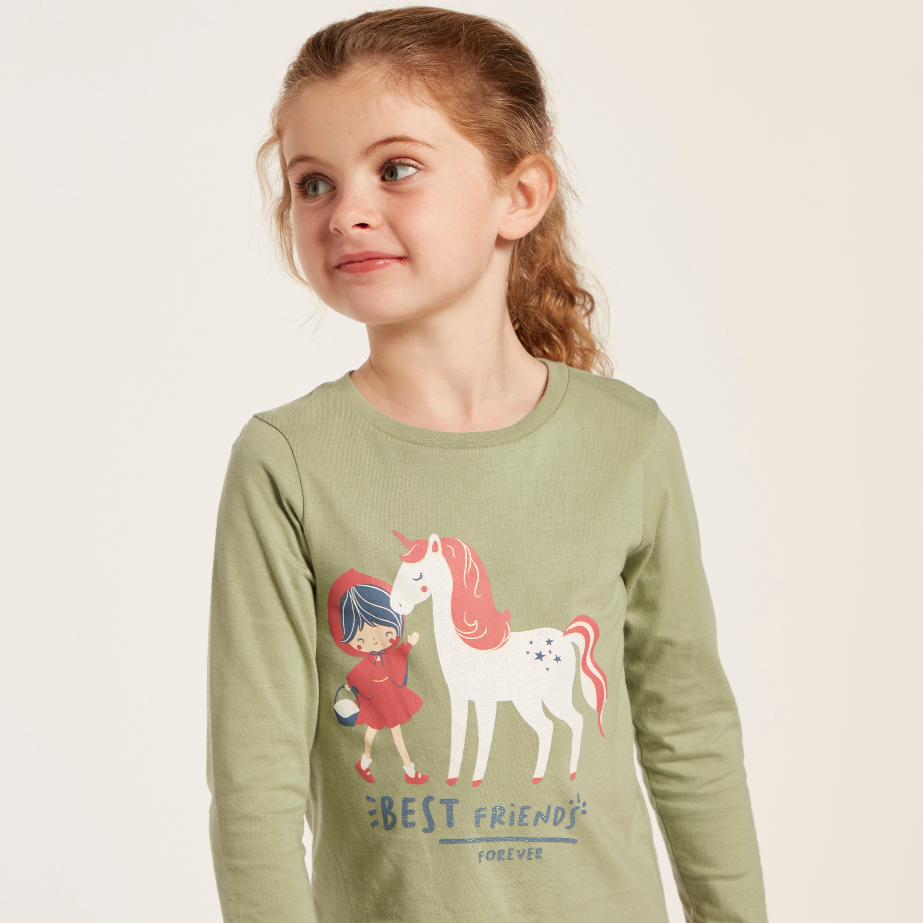 Eligo Graphic Print Crew Neck Top with Long Sleeves-baby-girls-clothing-blousesandshirts-image-3