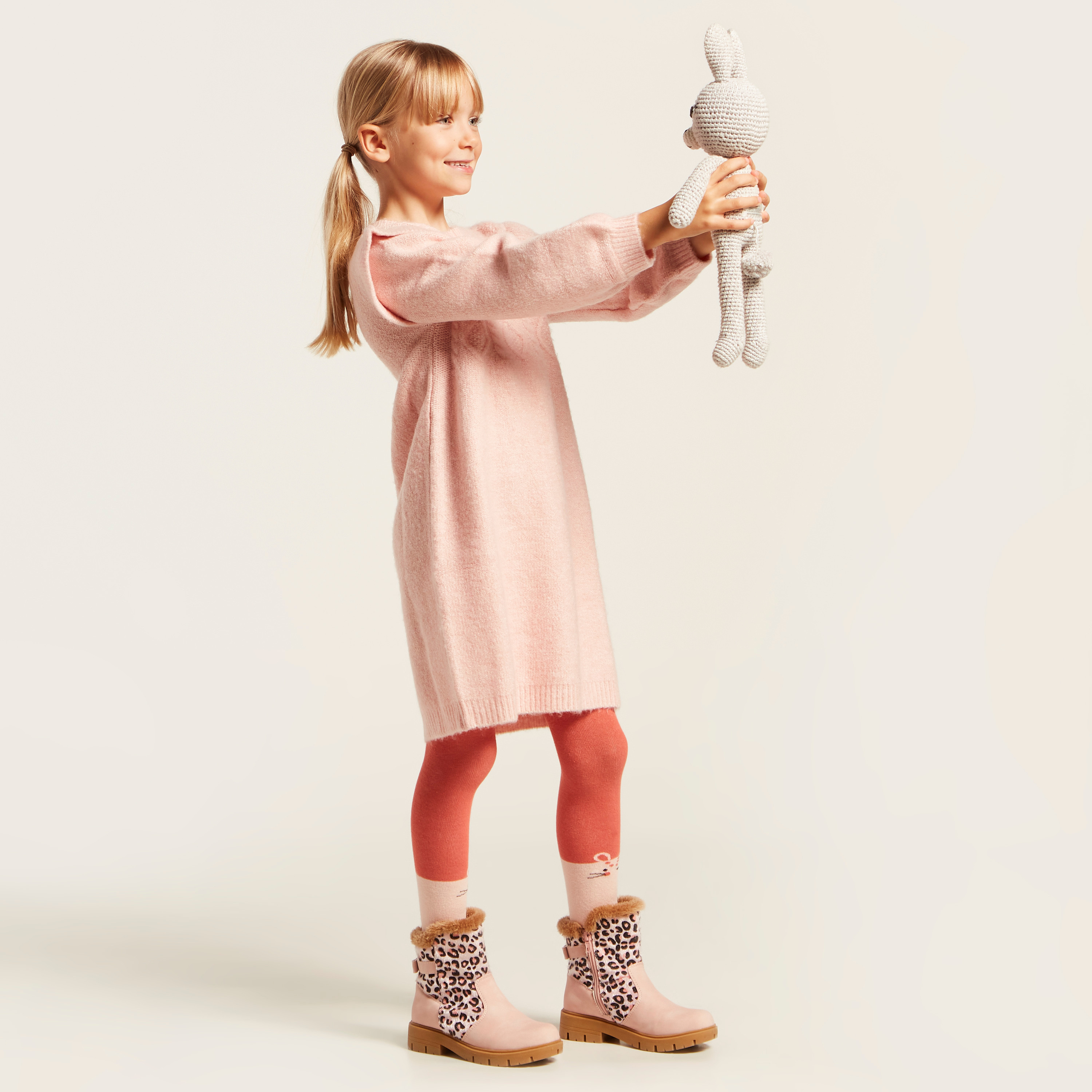 فستان بارز الملمس بأكمام طويلة-girls-clothing-dressesandjumpsuits-image-1