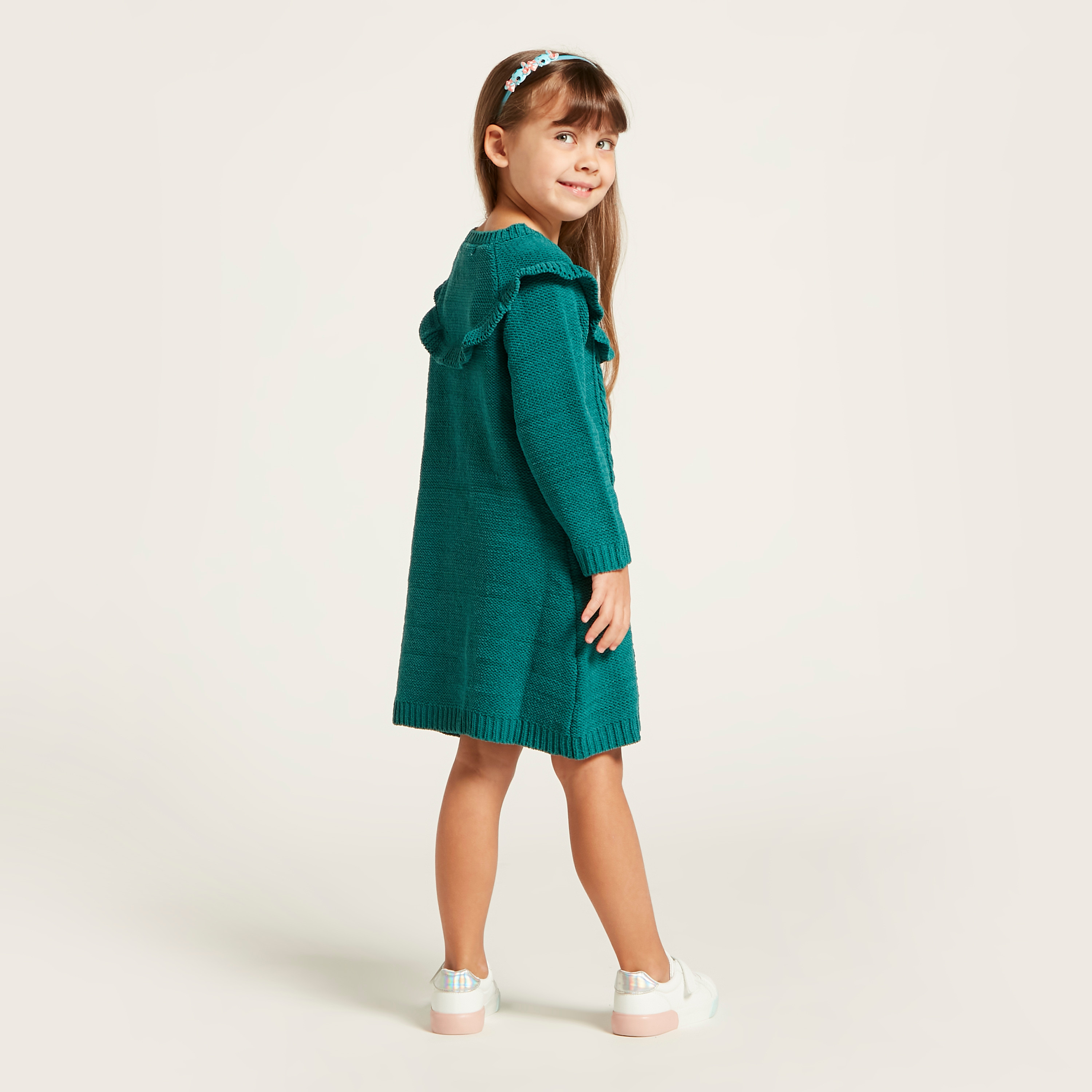 Sweater dress outlet with frill