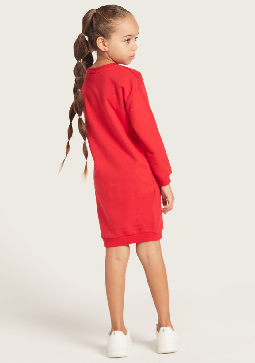 Lee Cooper Embellished Knit Dress with Long Sleeves-Dresses-image-3