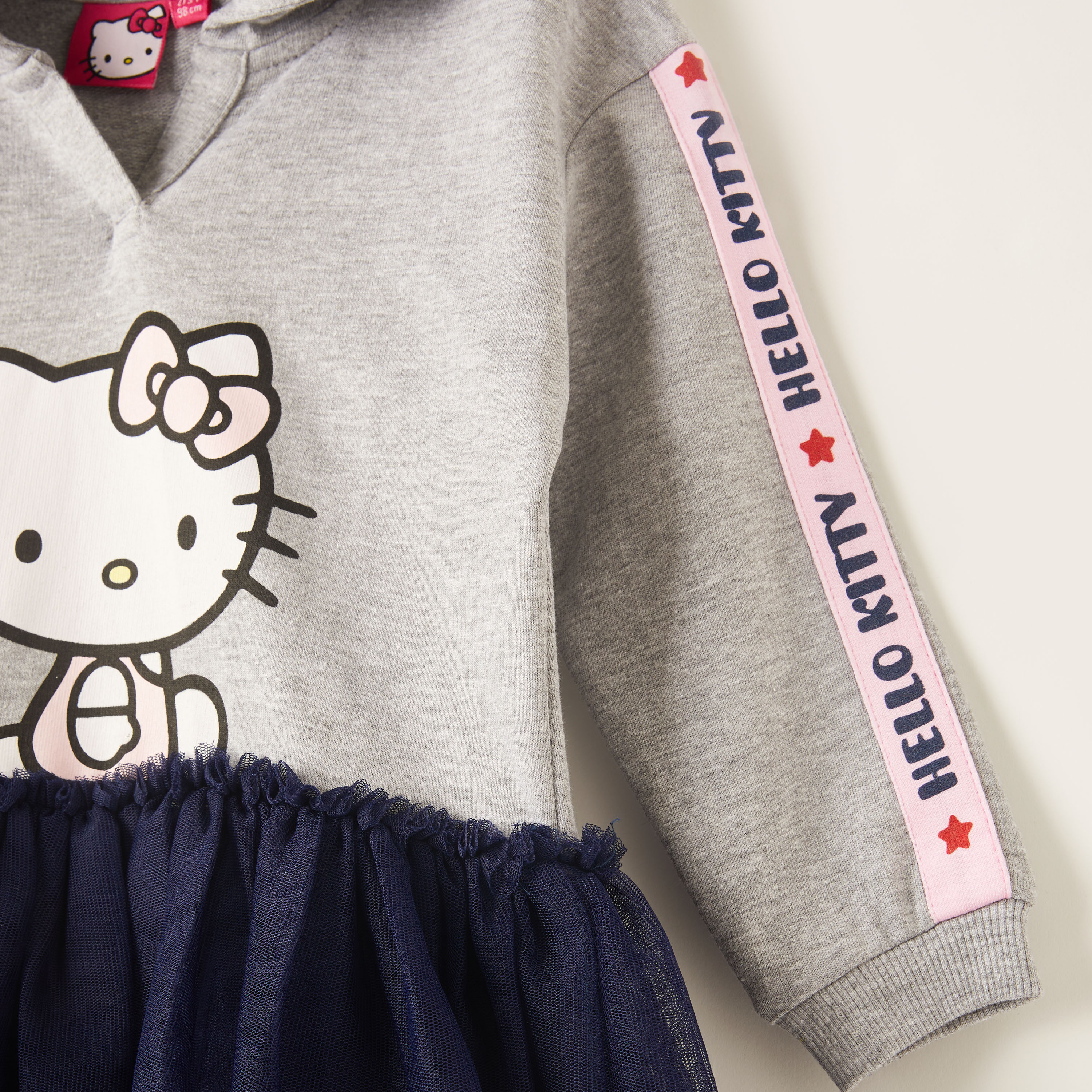 Hello Kitty Printed Dress with Tape Detail Long Sleeves and Hood-girls-clothing-dressesandjumpsuits-image-3