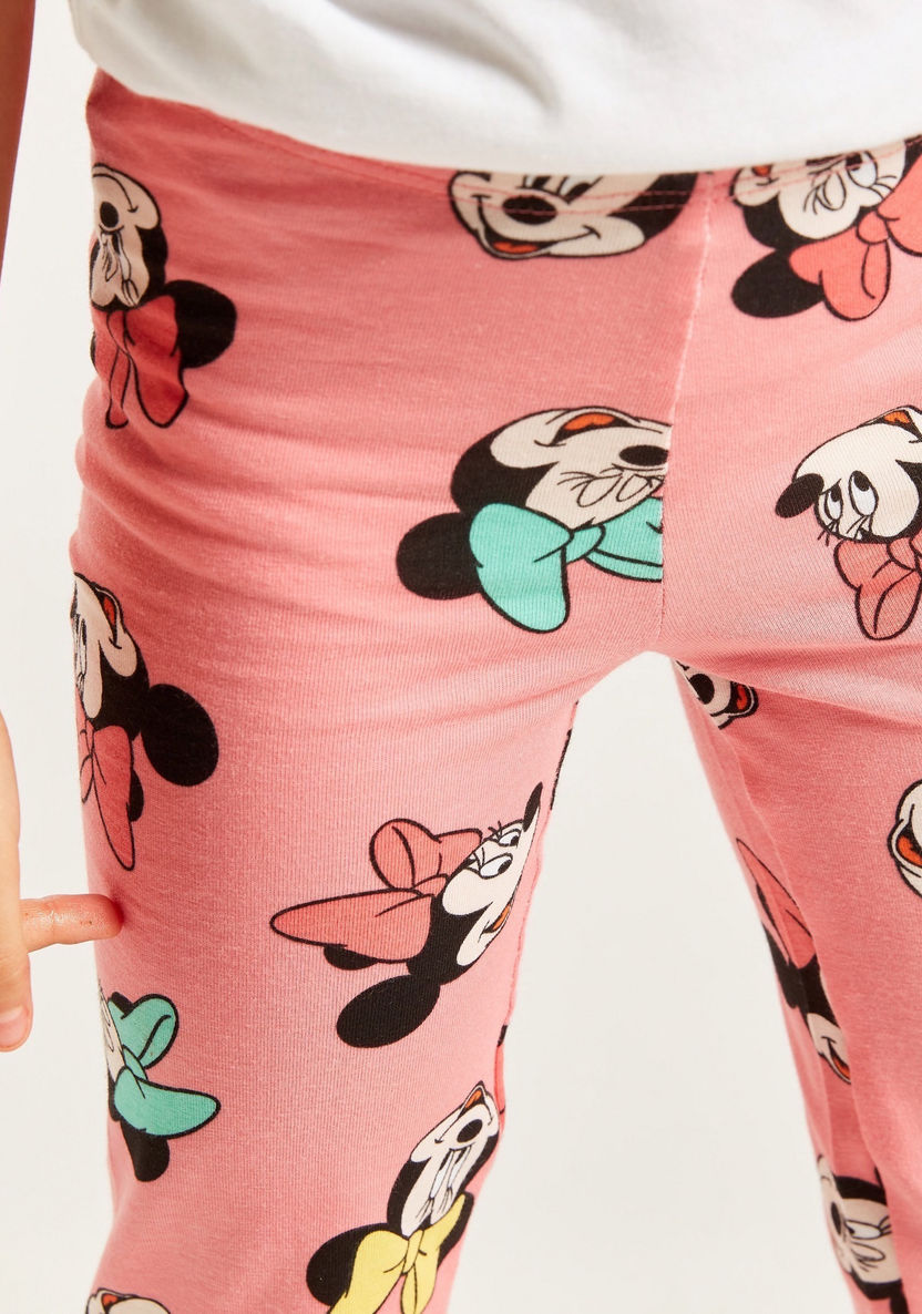 Disney Minnie Mouse Print Leggings with Elasticised Waistband-Leggings-image-2