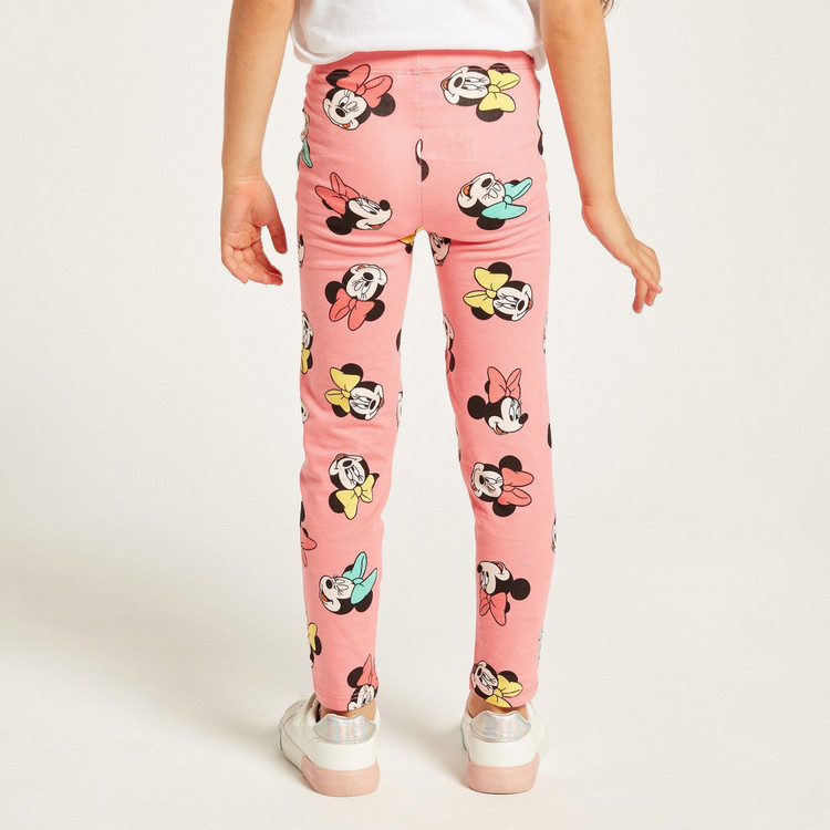 Disney Minnie Mouse Print Leggings with Elasticised Waistband